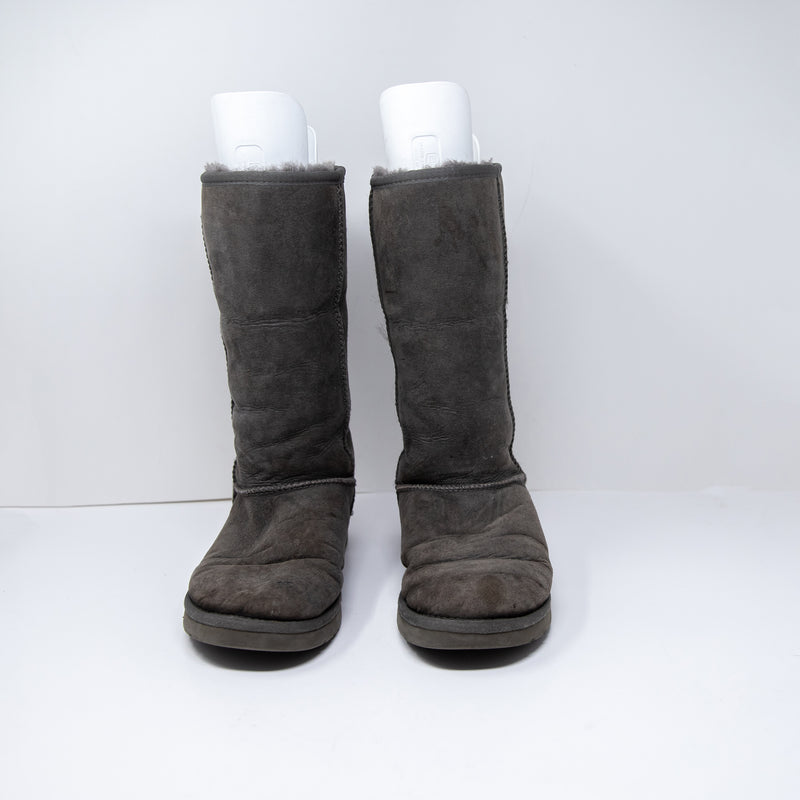 Ugg Women's Genuine Suede Shearling Lined Pull On Waterproof Snow Boots Shoes 7