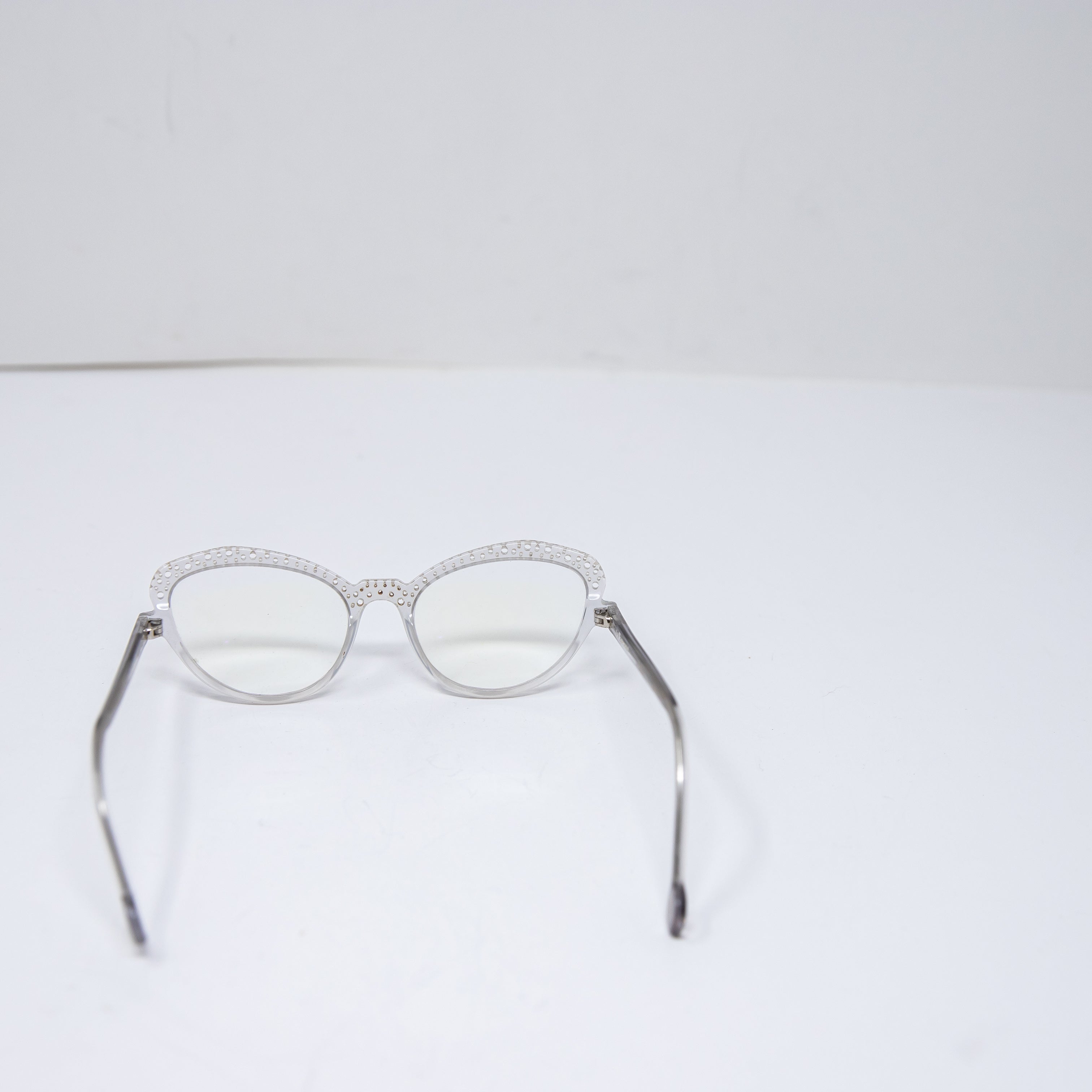 L.A. Eyeworks Kleio 119 Clear Rim Cat Eye Textured Frame Reading Glasses&nbsp;