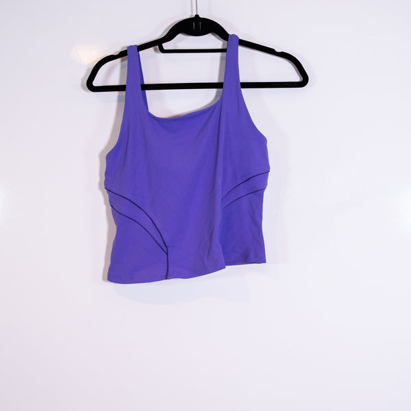 Lululemon Women's Nulu and Mesh-Back Shelf-Bra Yoga Tank Top Charged Indigo 8