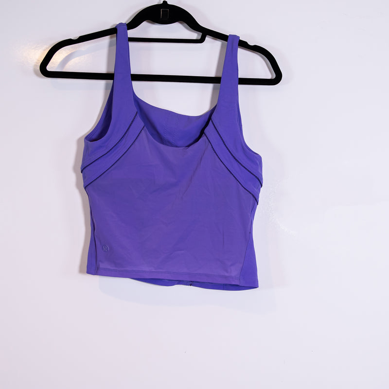 Lululemon Women's Nulu and Mesh-Back Shelf-Bra Yoga Tank Top Charged Indigo 8