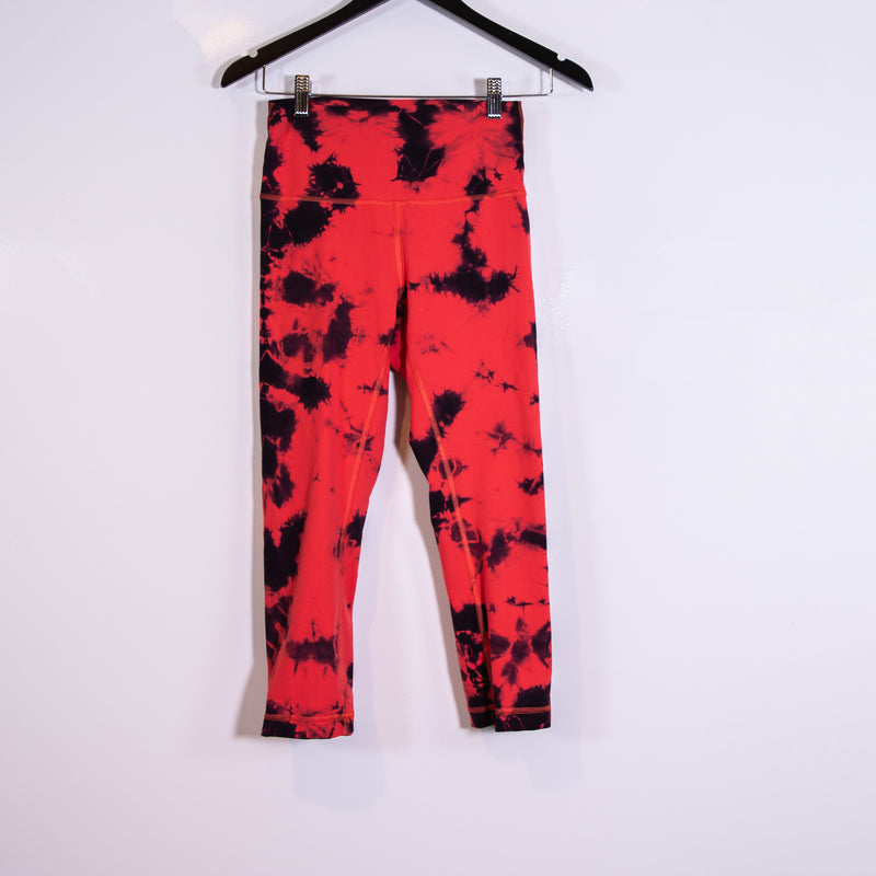 Lululemon Wunder Train High-Rise Tight Tie Dye Carnation Red Black Wash Leggings