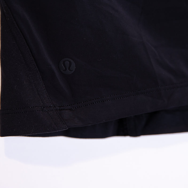 Lululemon Women's Square Neck Short Sleeve Cropped Tee Shirt Black Medium