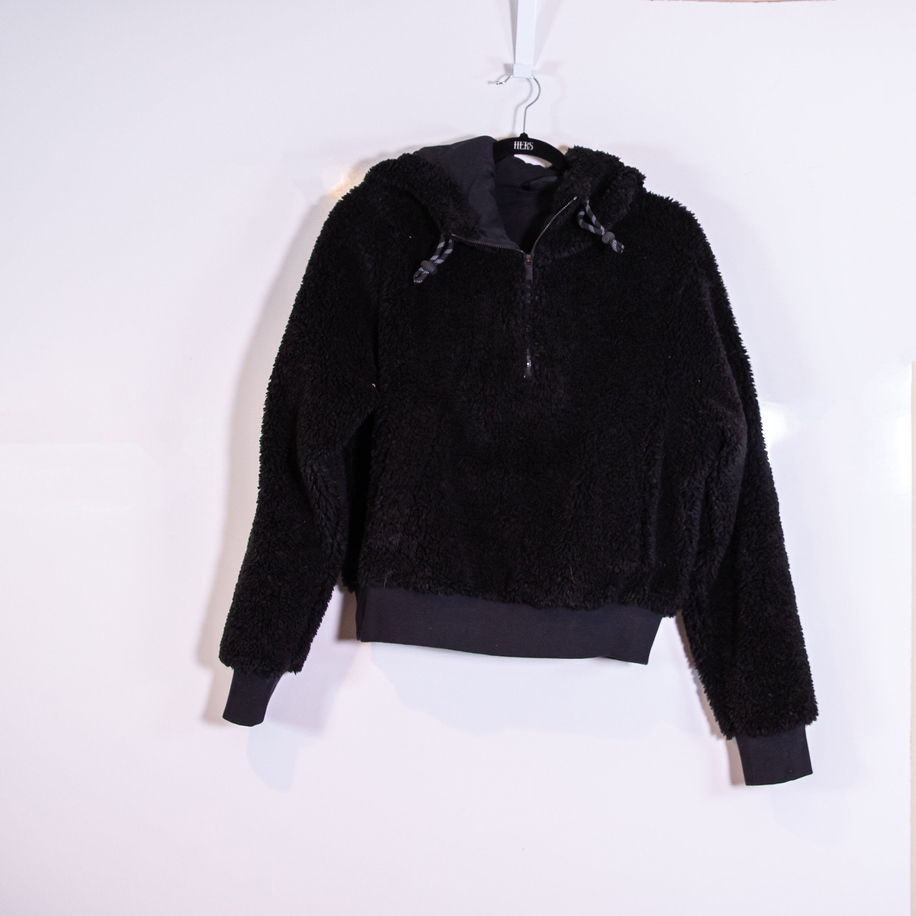 Lululemon Women's Textured Fleece Teddy Furry 1/2 Zip Pullover Hoodie Sweater 6