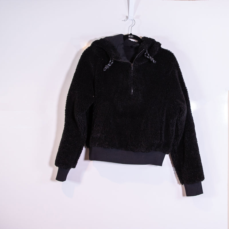 Lululemon Women's Textured Fleece Teddy Furry 1/2 Zip Pullover Hoodie Sweater 6