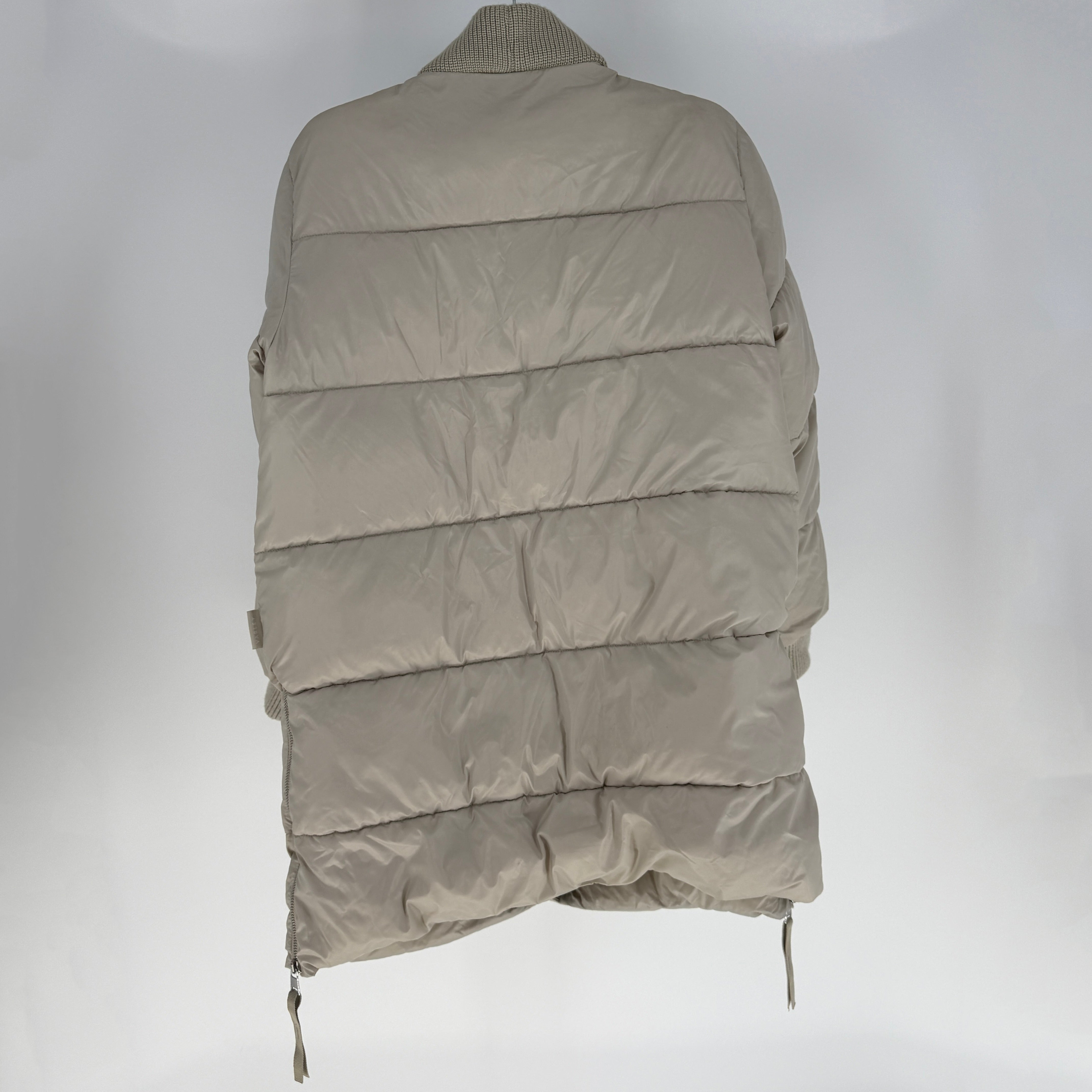 Varley Baldwin Faux Down Fill Quilted Puffer Jacket Coat Silver Lining Small