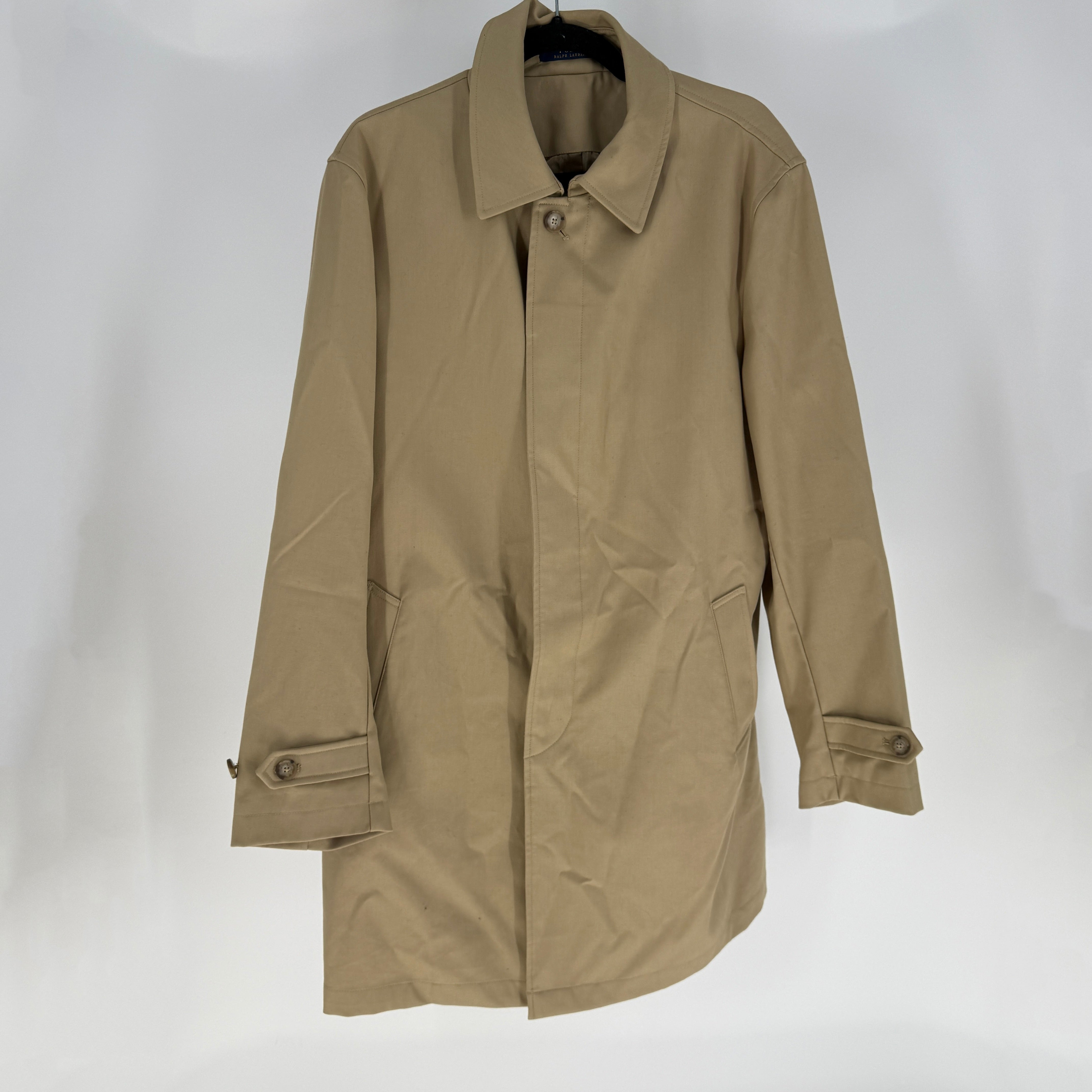 Polo Ralph Lauren Women's Cotton Twill Collared Midi Trench Coat Jacket Medium