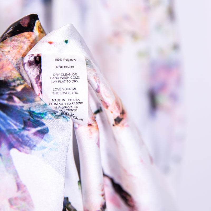 NEW Show Me Your MuMu Mariah Satin Wrap Dress Bouquet Beauty Silky Midi Small