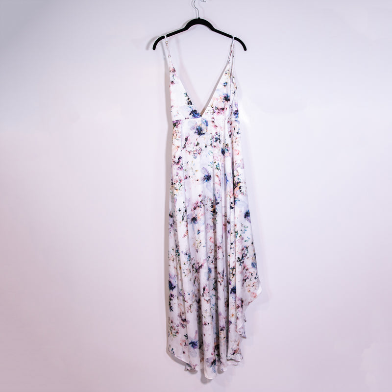 NEW Show Me Your MuMu Mariah Satin Wrap Dress Bouquet Beauty Silky Midi Small