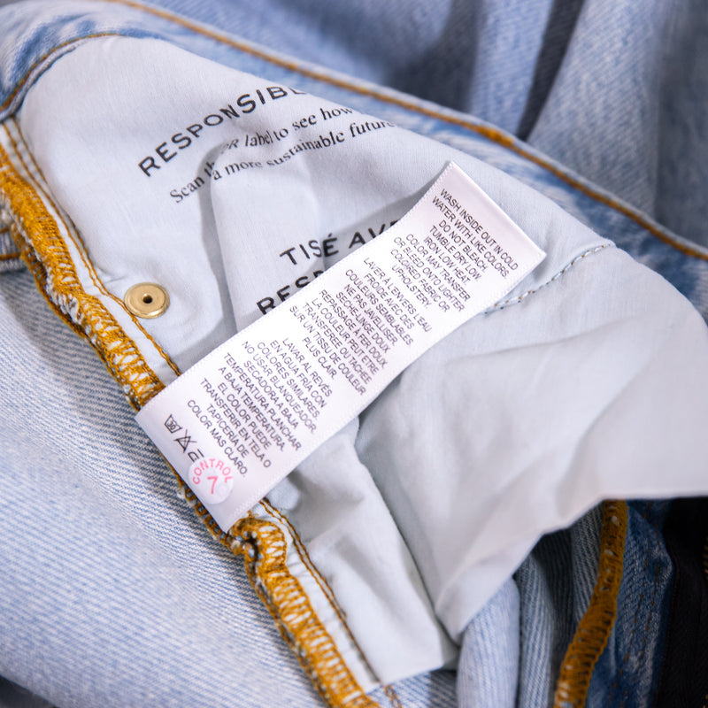 Frame Denim Le Garcon Cotton Straight Leg Mid Rise Natoma Distressed Wash Jeans