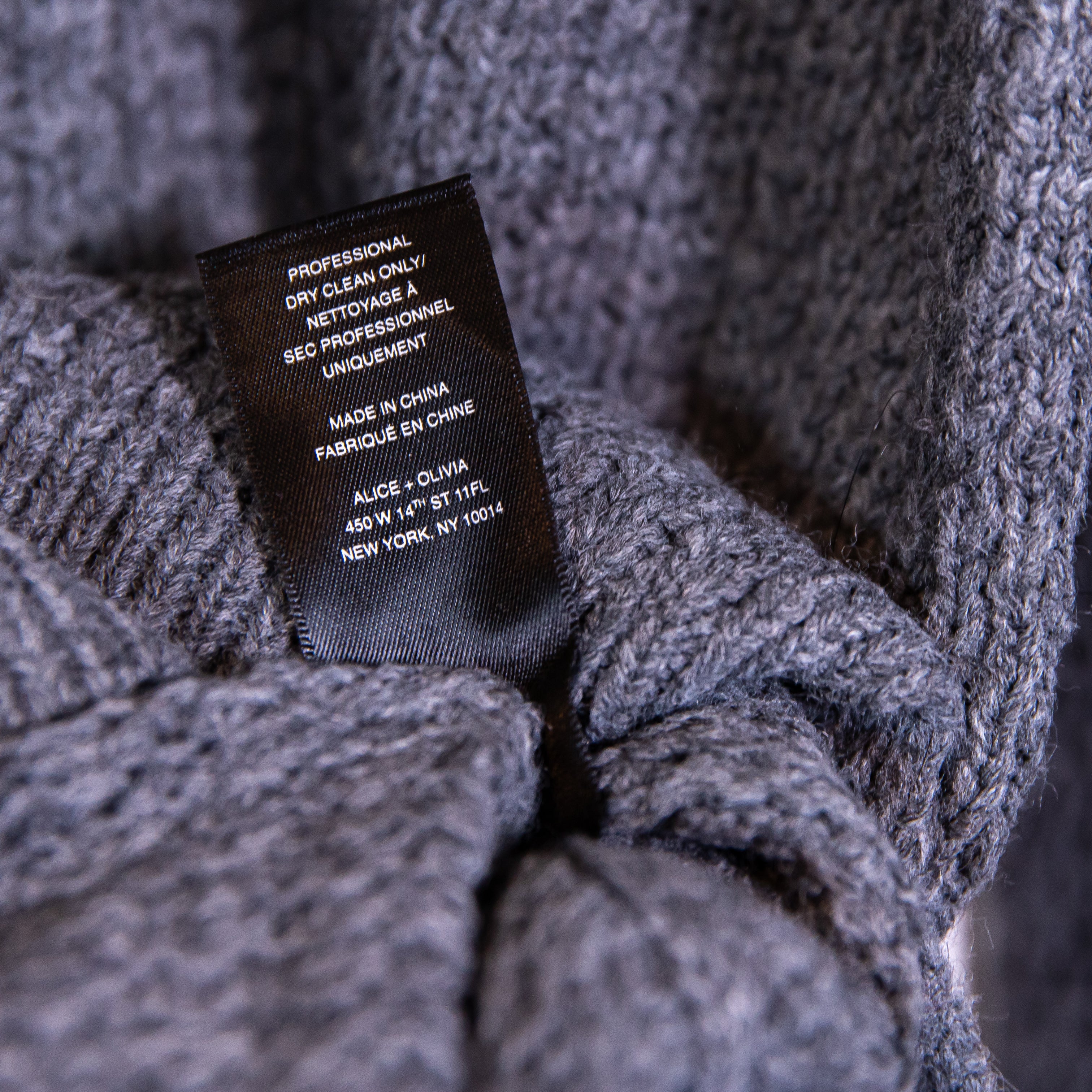 Alice And Olivia Wool Alpaca Blend Knit Stretch V Neck Pullover Sweater Dress XS