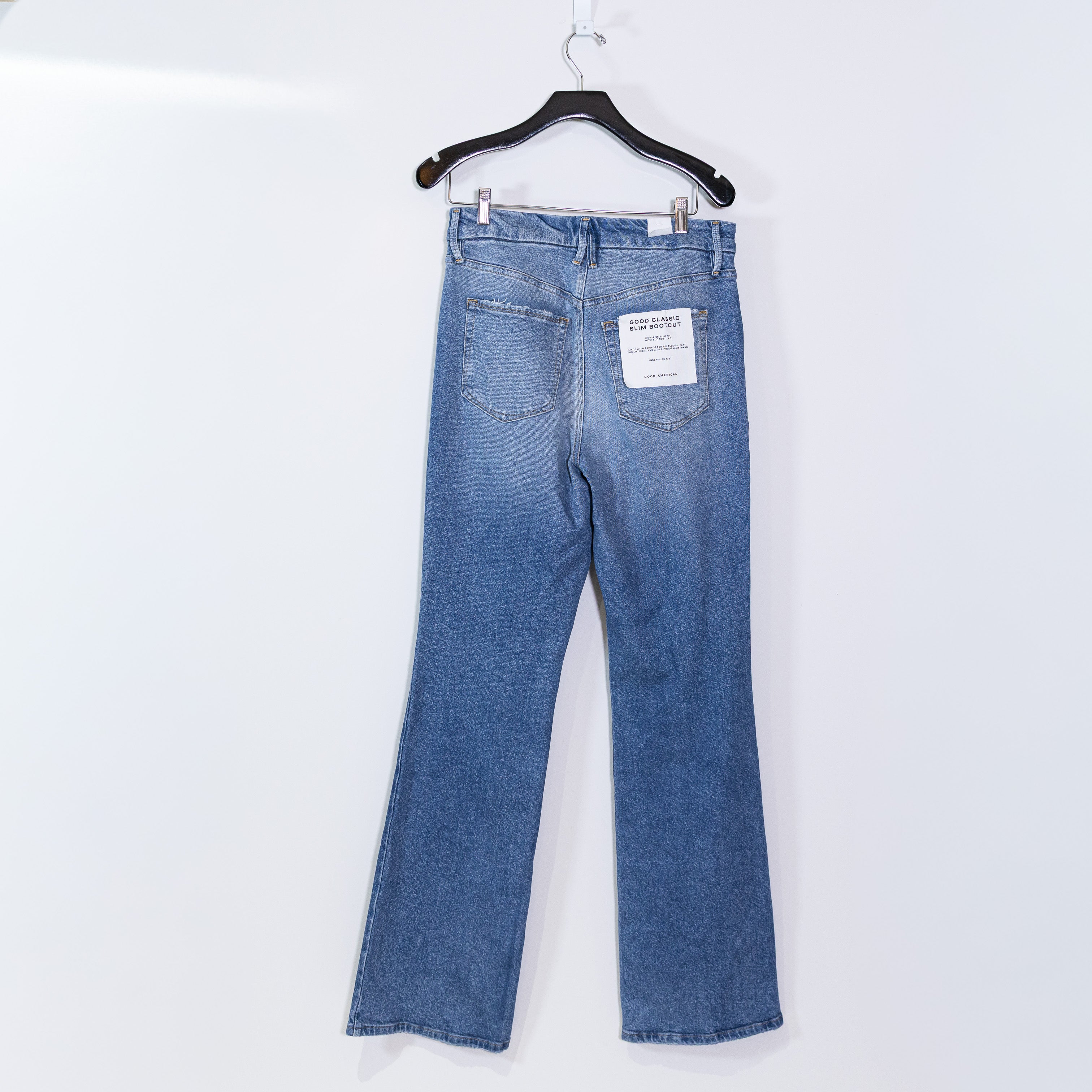 NEW Good American Good Classic Bootcut High Rise Denim Jeans Indigo Blue 12/31