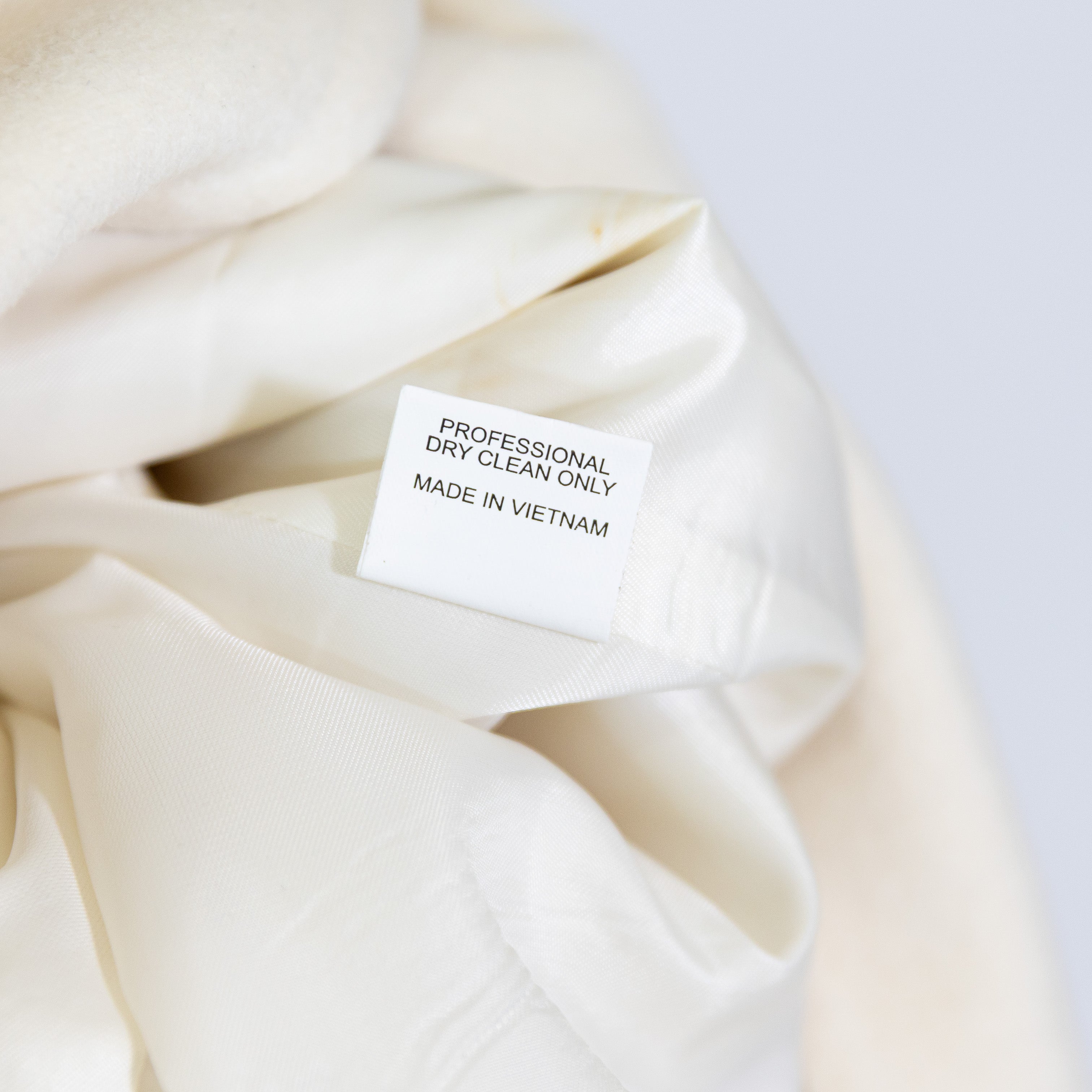 Oscar De La Renta Wool Blend Felt High Collar Pea Coat Jacket Button Up White L