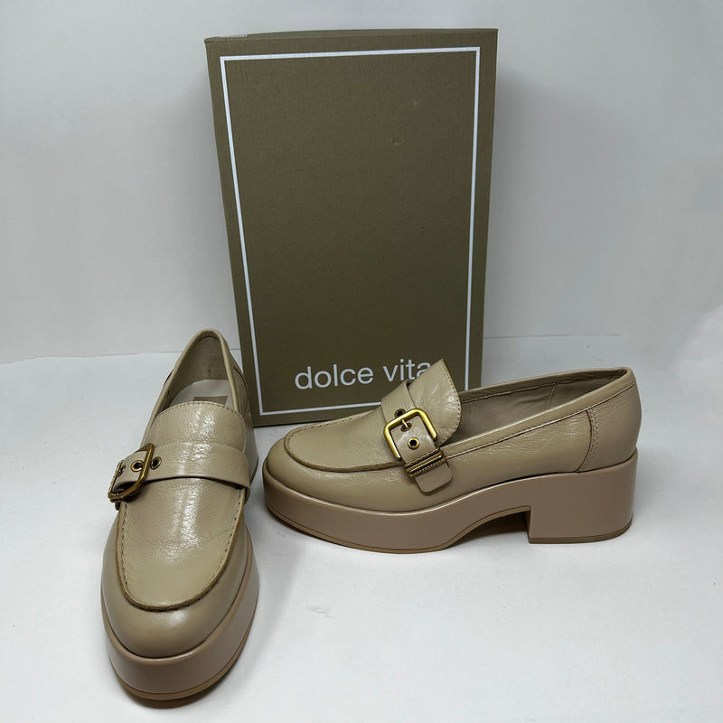 NEW Dolce Vita Yonder Platform Slip On Loafers Shoes Sesame Crinkle Patent 11