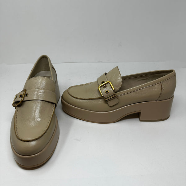 NEW Dolce Vita Yonder Platform Slip On Loafers Shoes Sesame Crinkle Patent 11