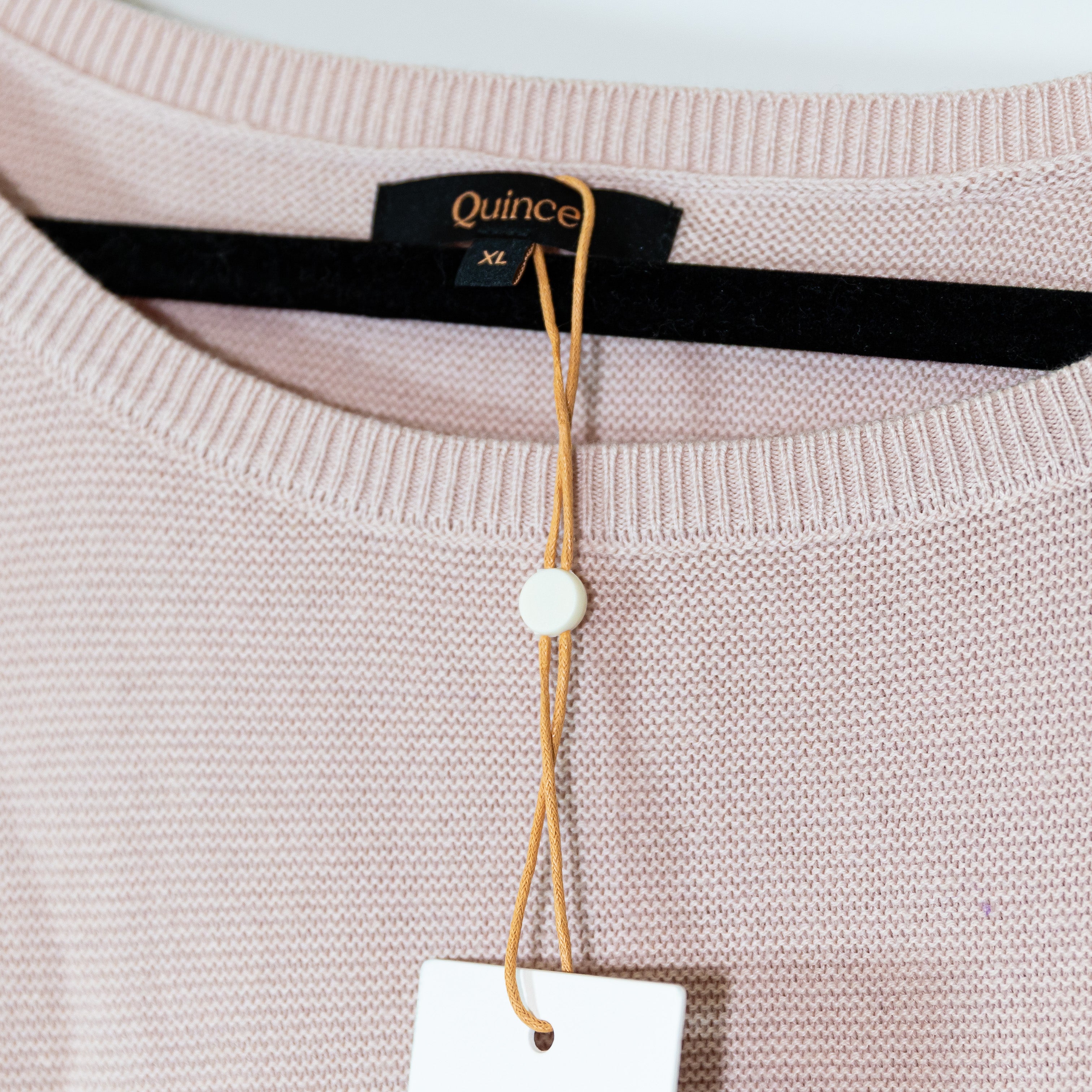 NEW Quince Lightweight Cotton Cashmere Link-Stitch Dolman Sweater Sugar Stone XL