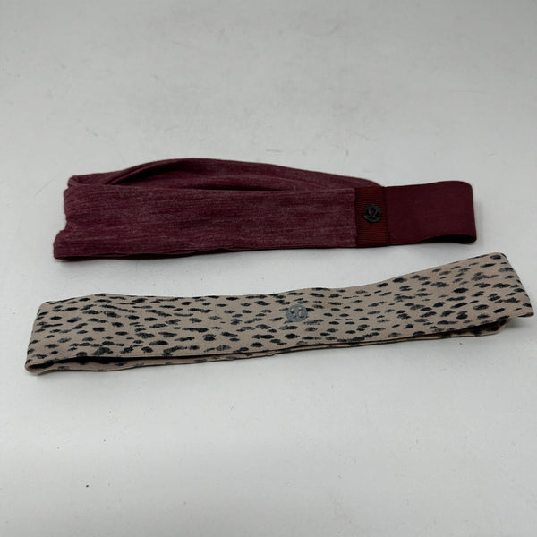 Lululemon Multi Color Animal Print Solid Hair Headband Work Out Accessory