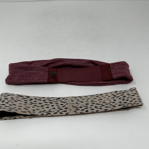 Lululemon Multi Color Animal Print Solid Hair Headband Work Out Accessory