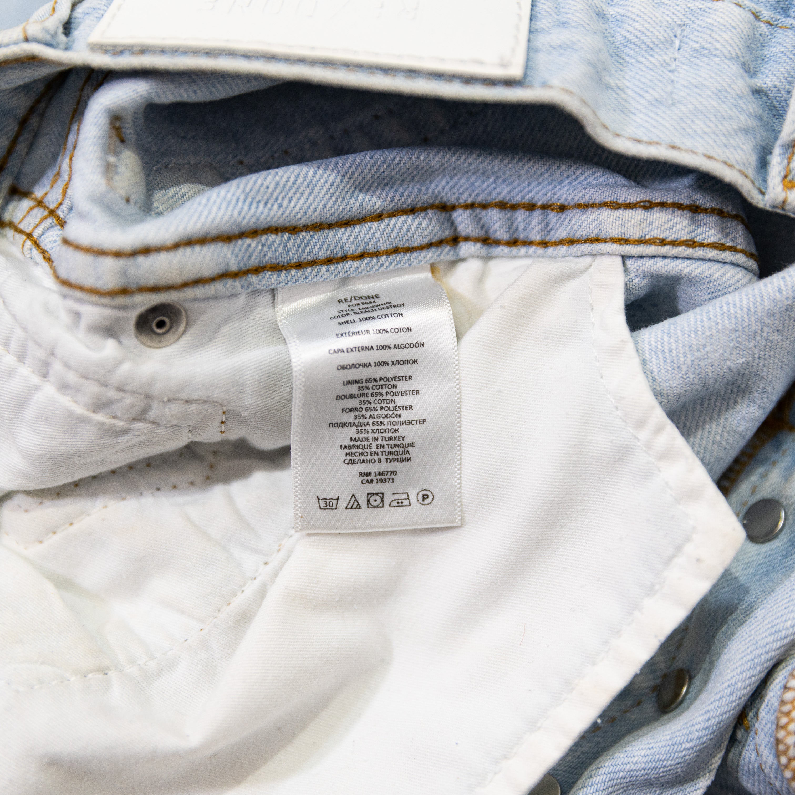 Re/Done Originals 90s High Rise Loose Distressed Straight Leg Denim Jeans Breezy