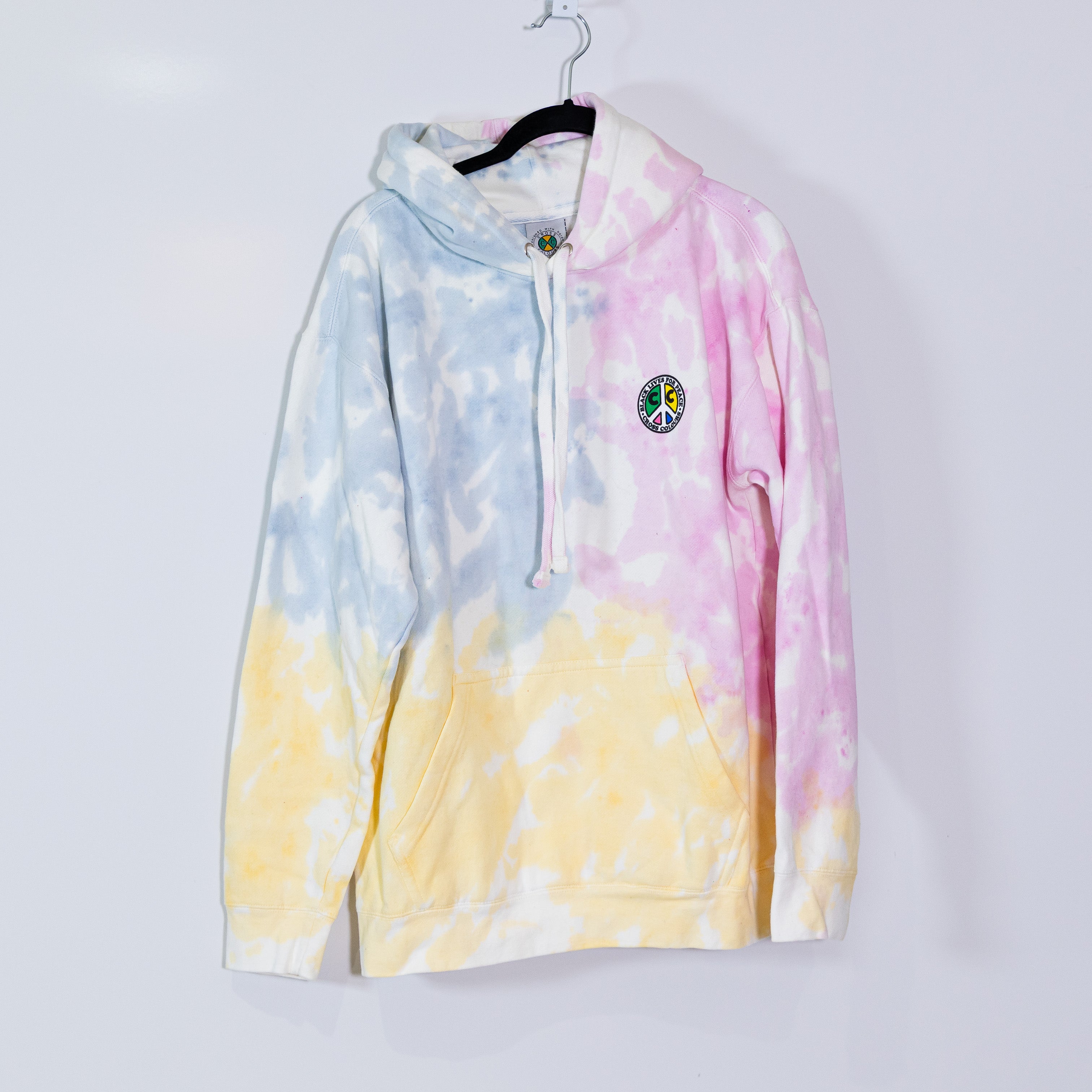 Cross Colours Women's Cotton Tie Dye Print Pattern Pullover Hoodie Sweatshirt S
