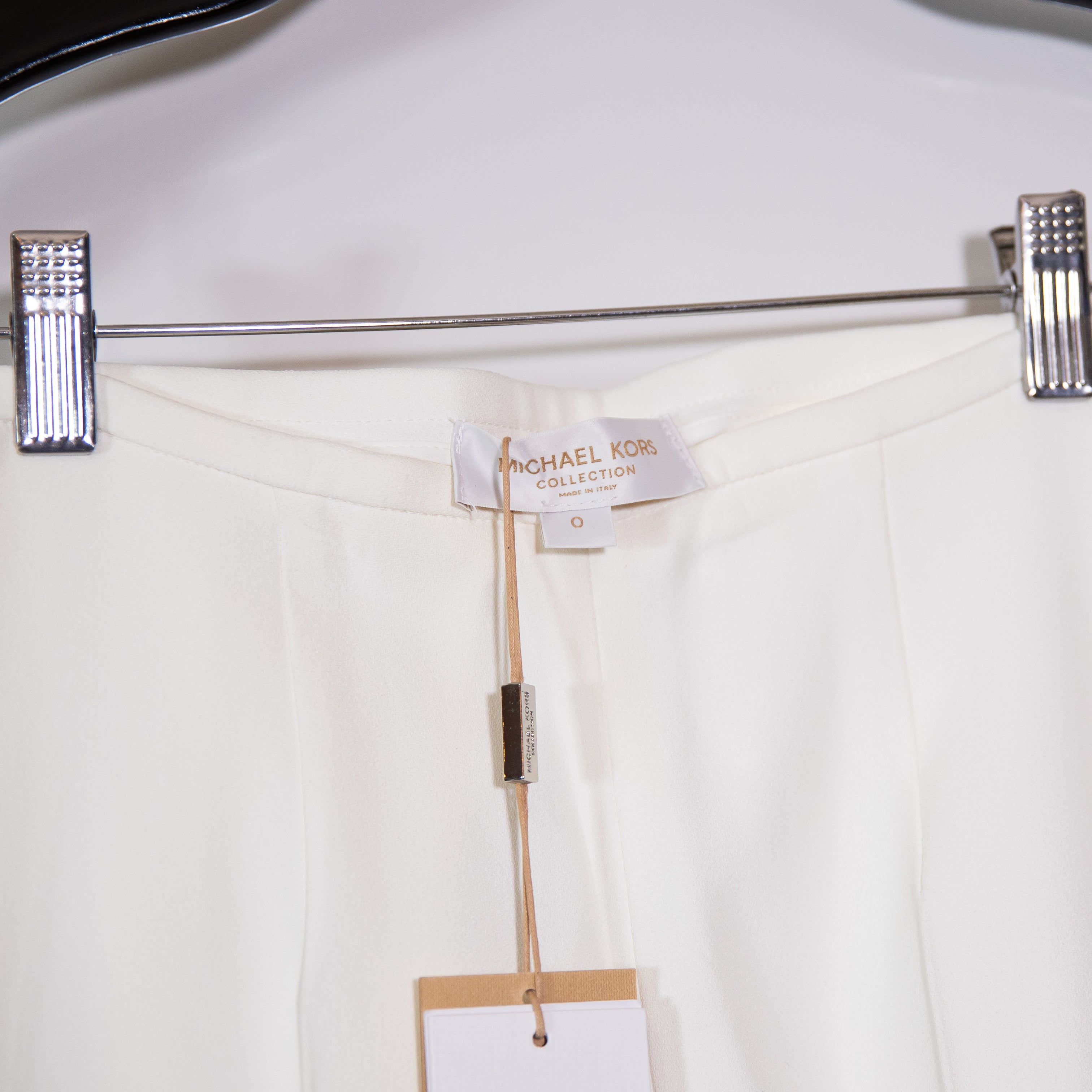 NEW Michael Kors Collection Brooke Made In Italy Flare Pants Trouser Optic White