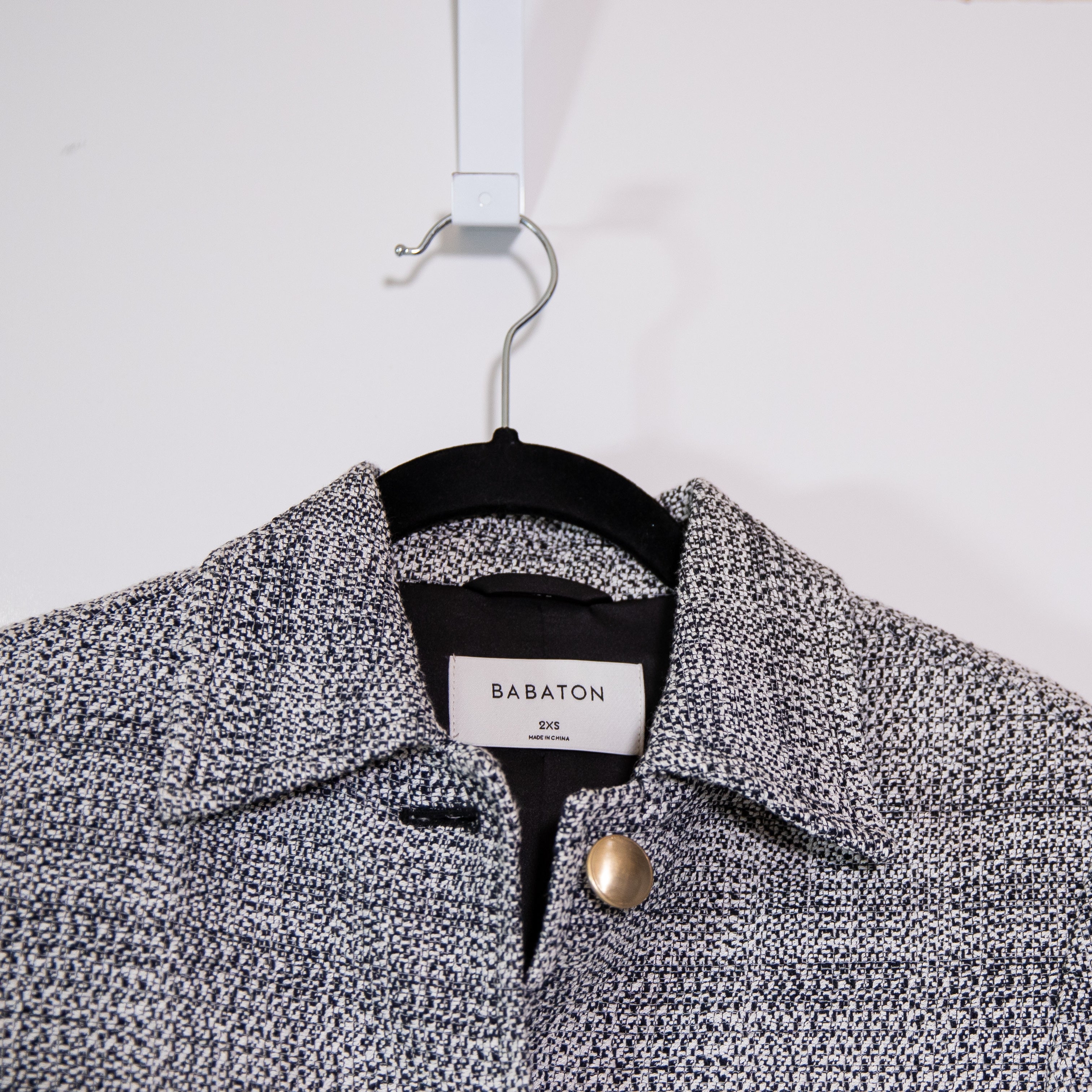 Babaton Aritzia Frances Cotton Linen Blend Tweed Boucle Blazer Jacket Black XXS