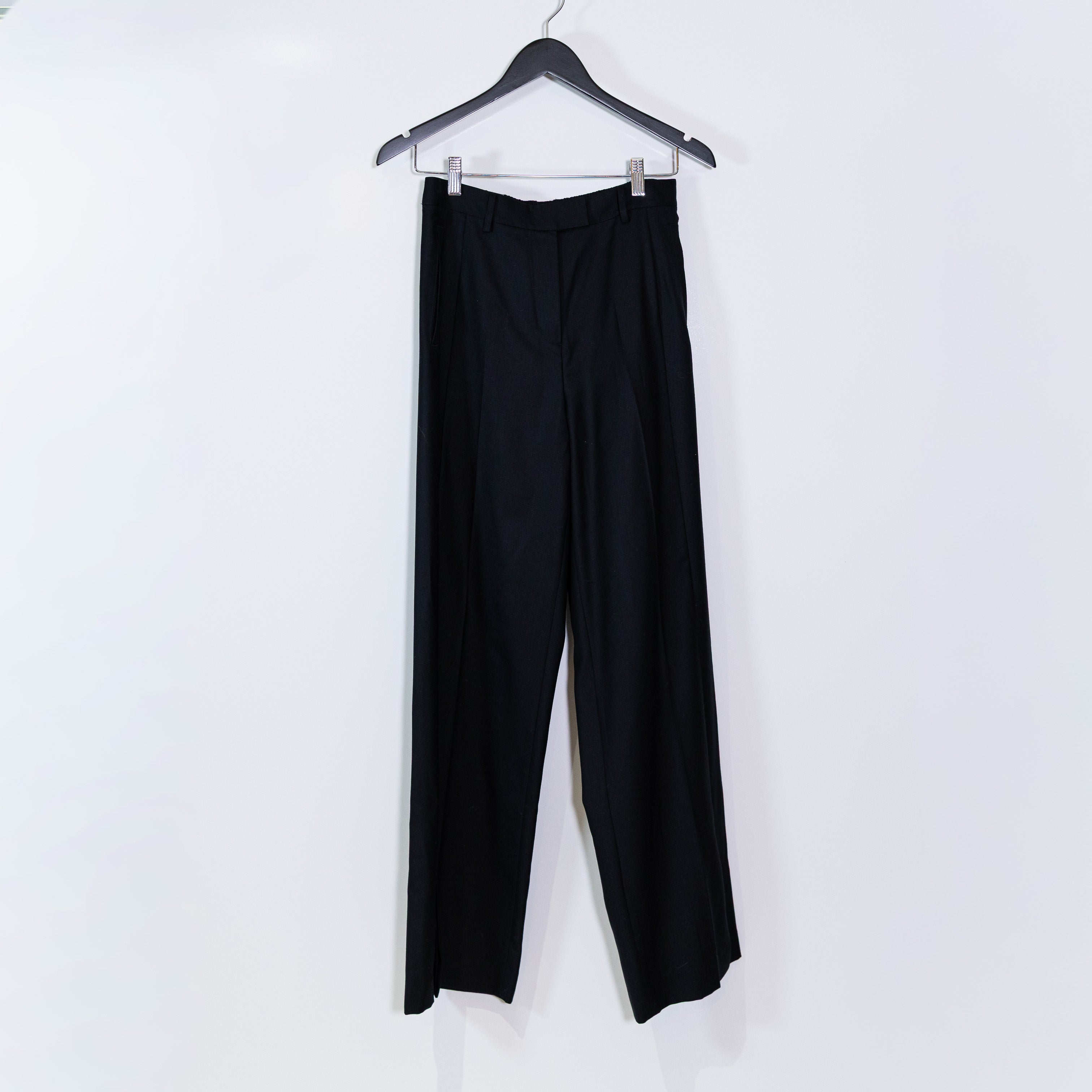 NEW Lilysilk Machine Washable Wool Silk Blend Straight Leg Trouser Pants Black 2