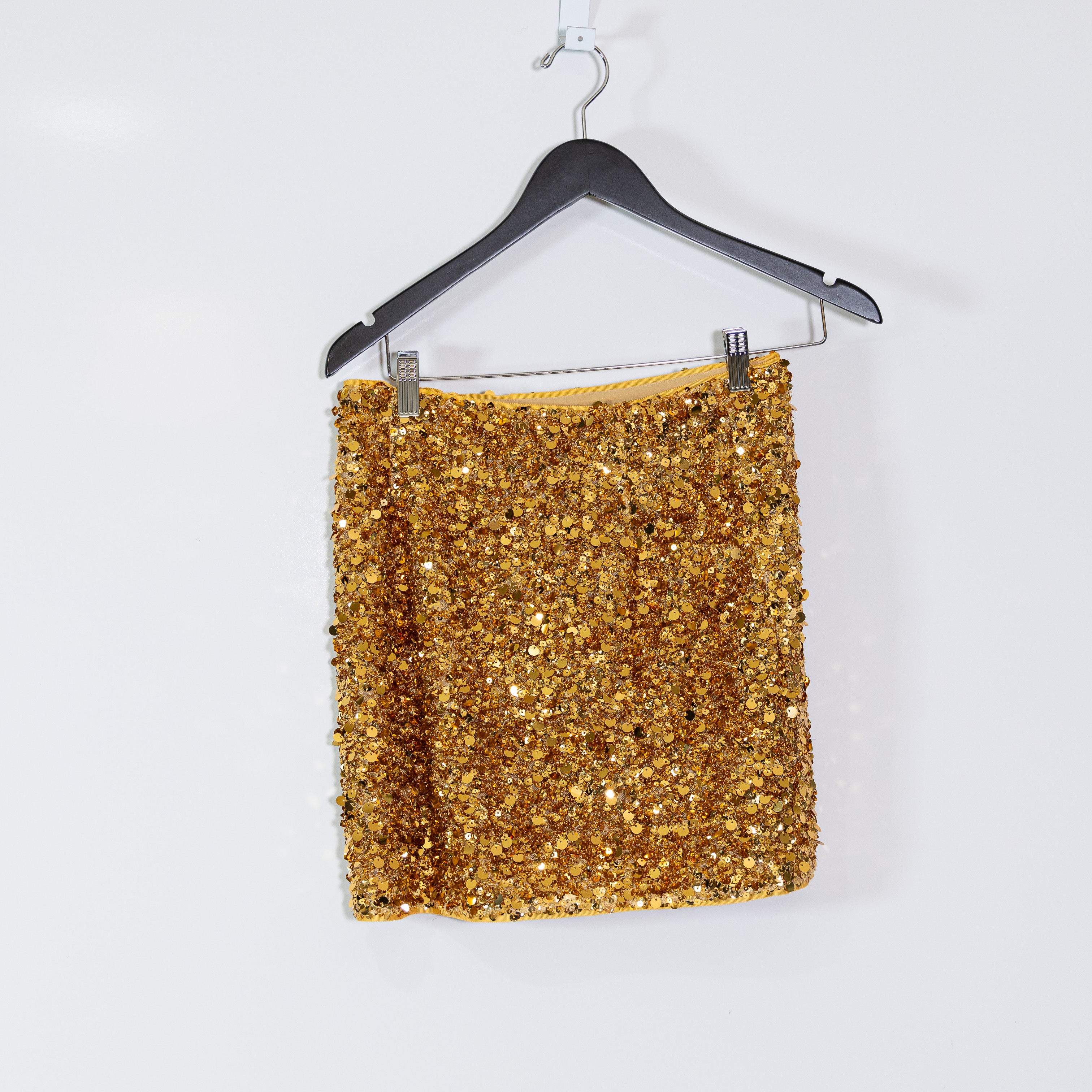 Zara Women's Gold Sequin Embellished Sparkle Mini Cocktail Party Skirt XS