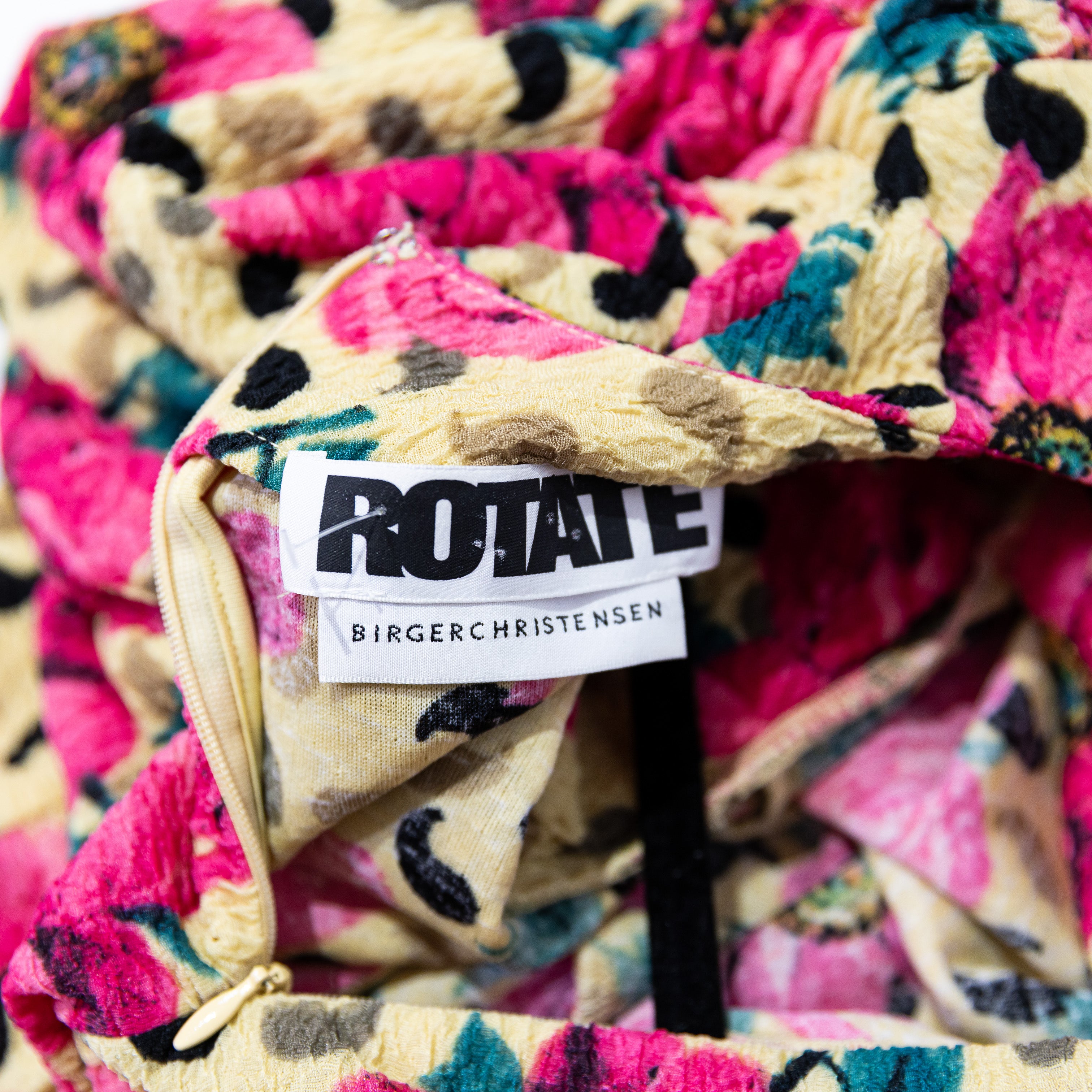 Rotate Birger Christensen Ruby Puff Short Sleeve Floral Flower Print Mini Dress