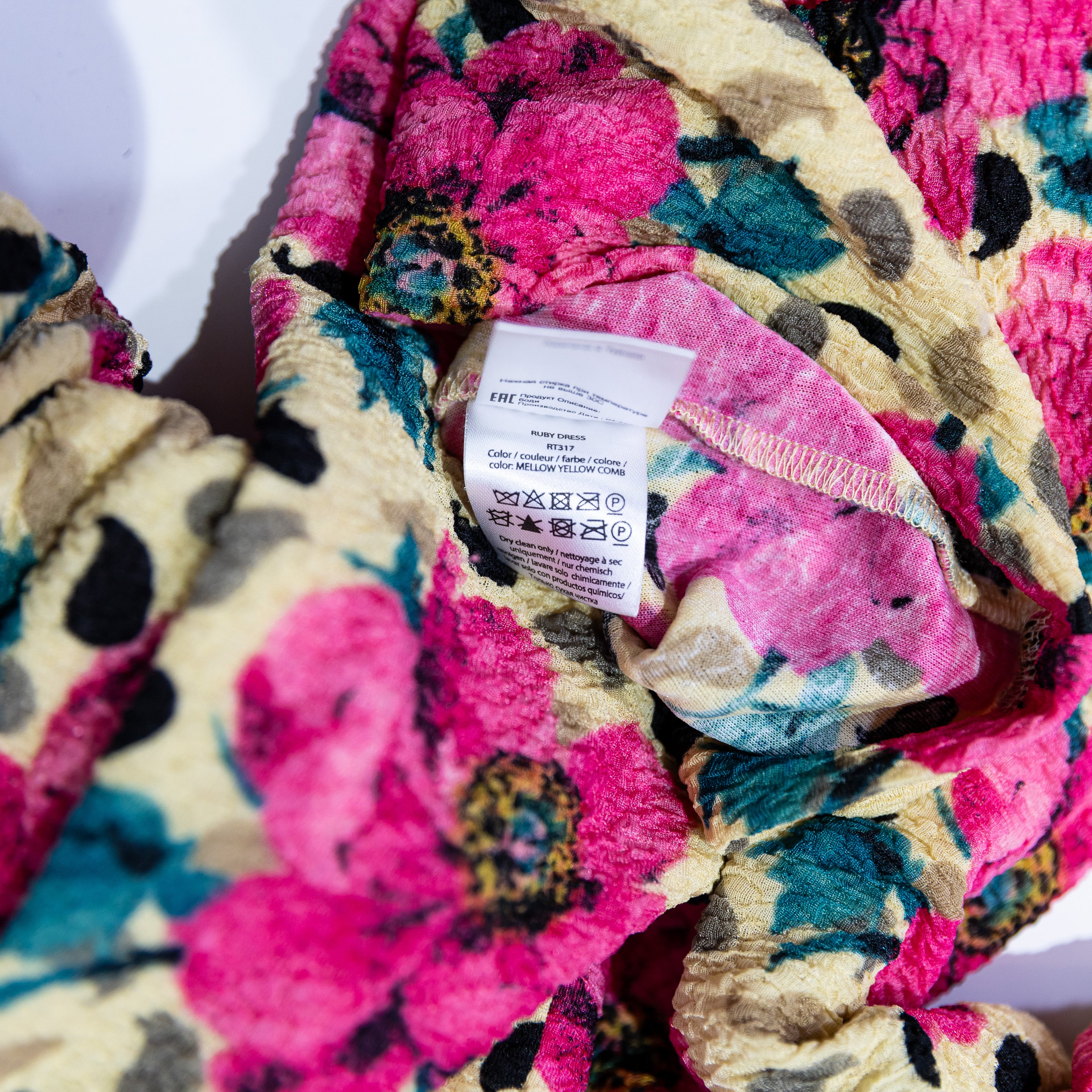 Rotate Birger Christensen Ruby Puff Short Sleeve Floral Flower Print Mini Dress