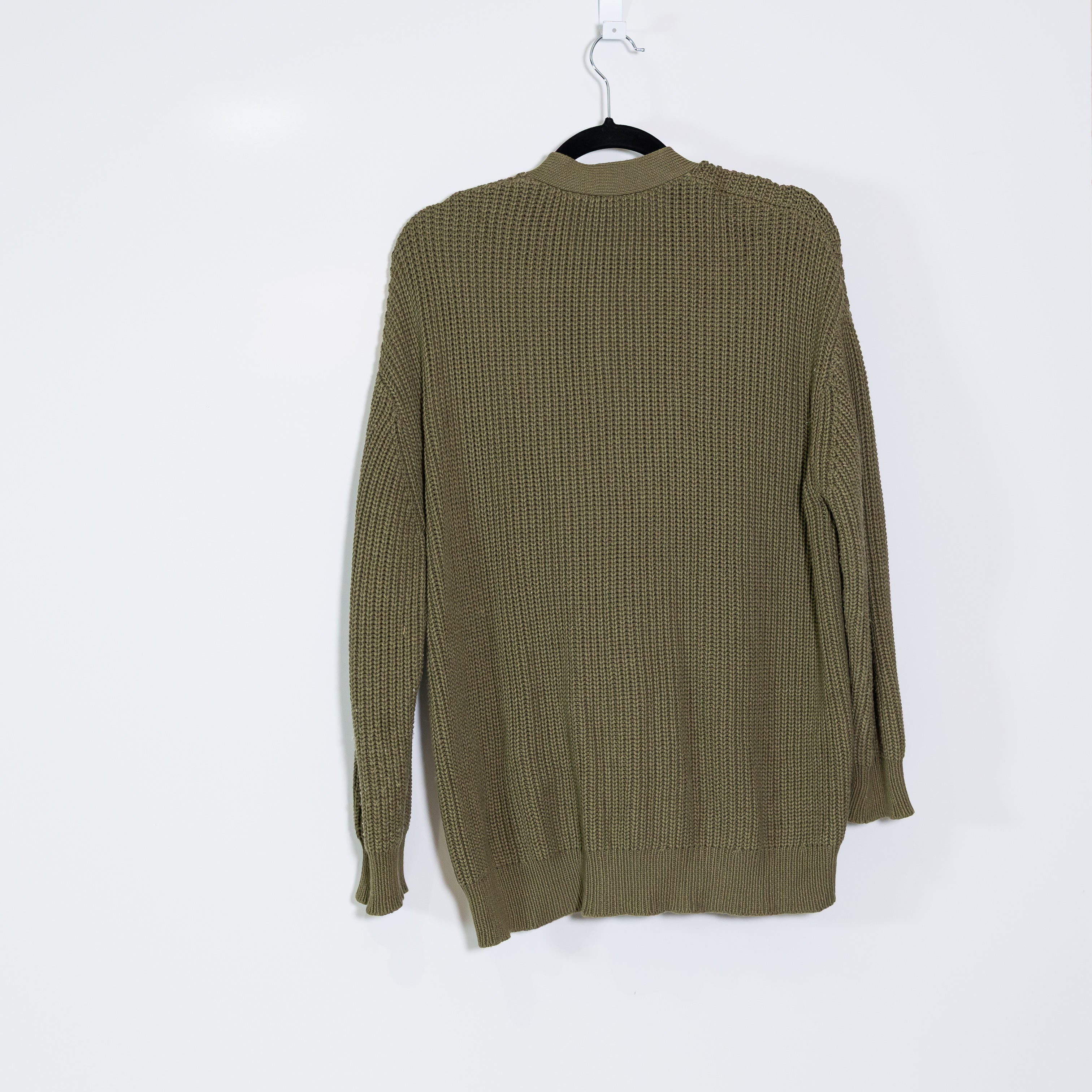 Jenni Kayne Organic Cotton Knit Stretch Cocoon Sweater Cardigan Green XS