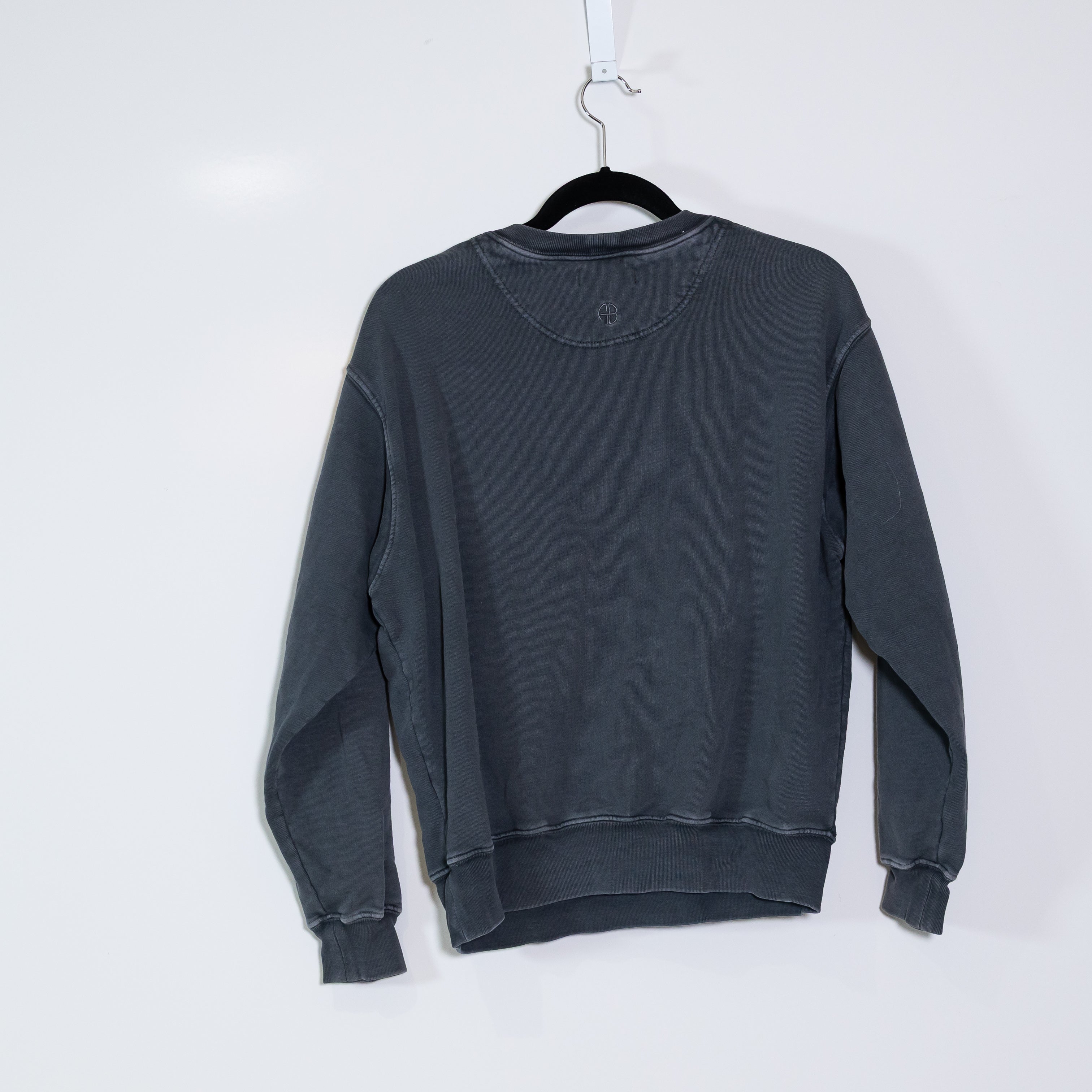 ANINE BING Women's City Love Graphic Print Crew Neck Sweatshirt Sweater Charcoal