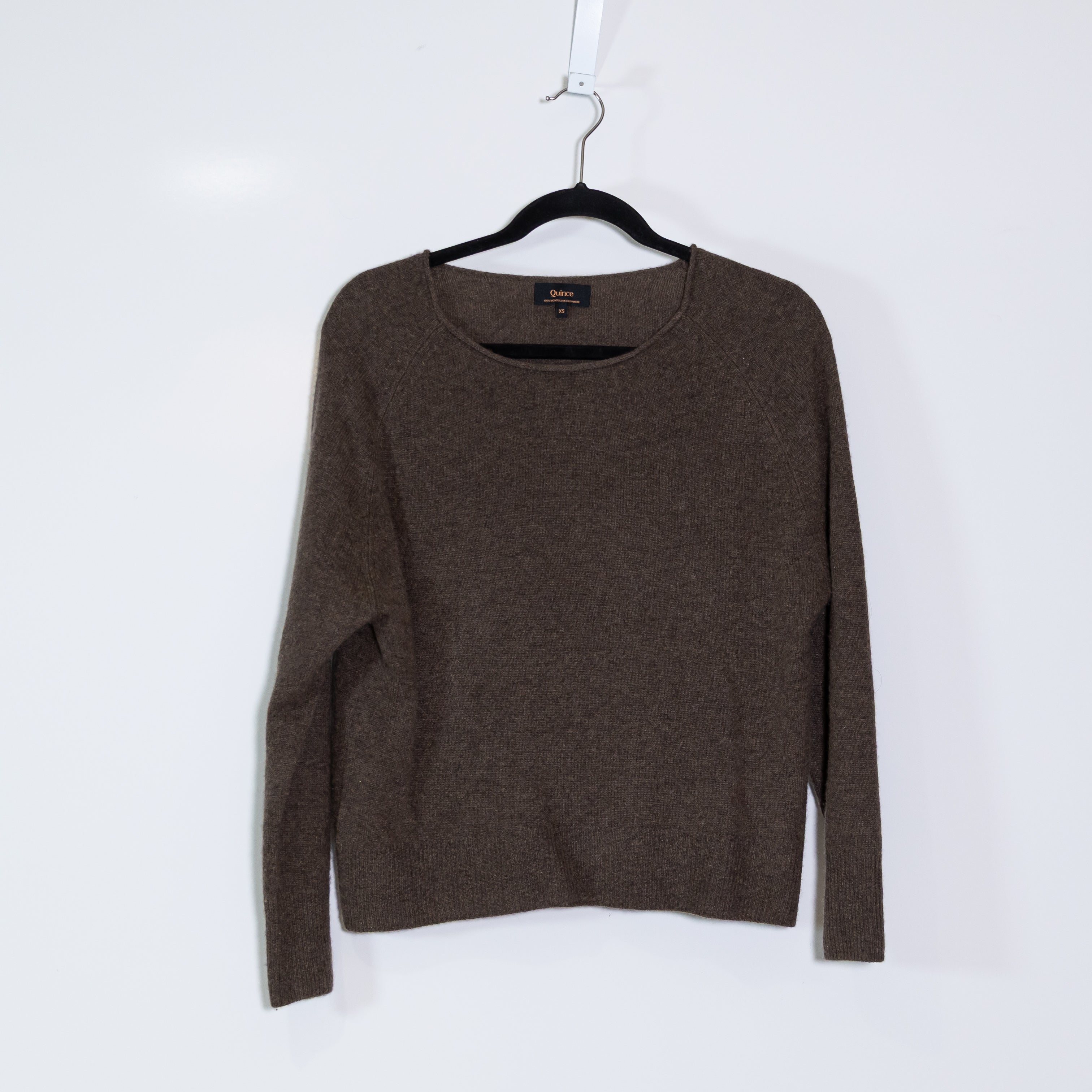 Quince Women's Mongolian Cashmere Knit Stretch Boatneck Roll Collar Sweater XS