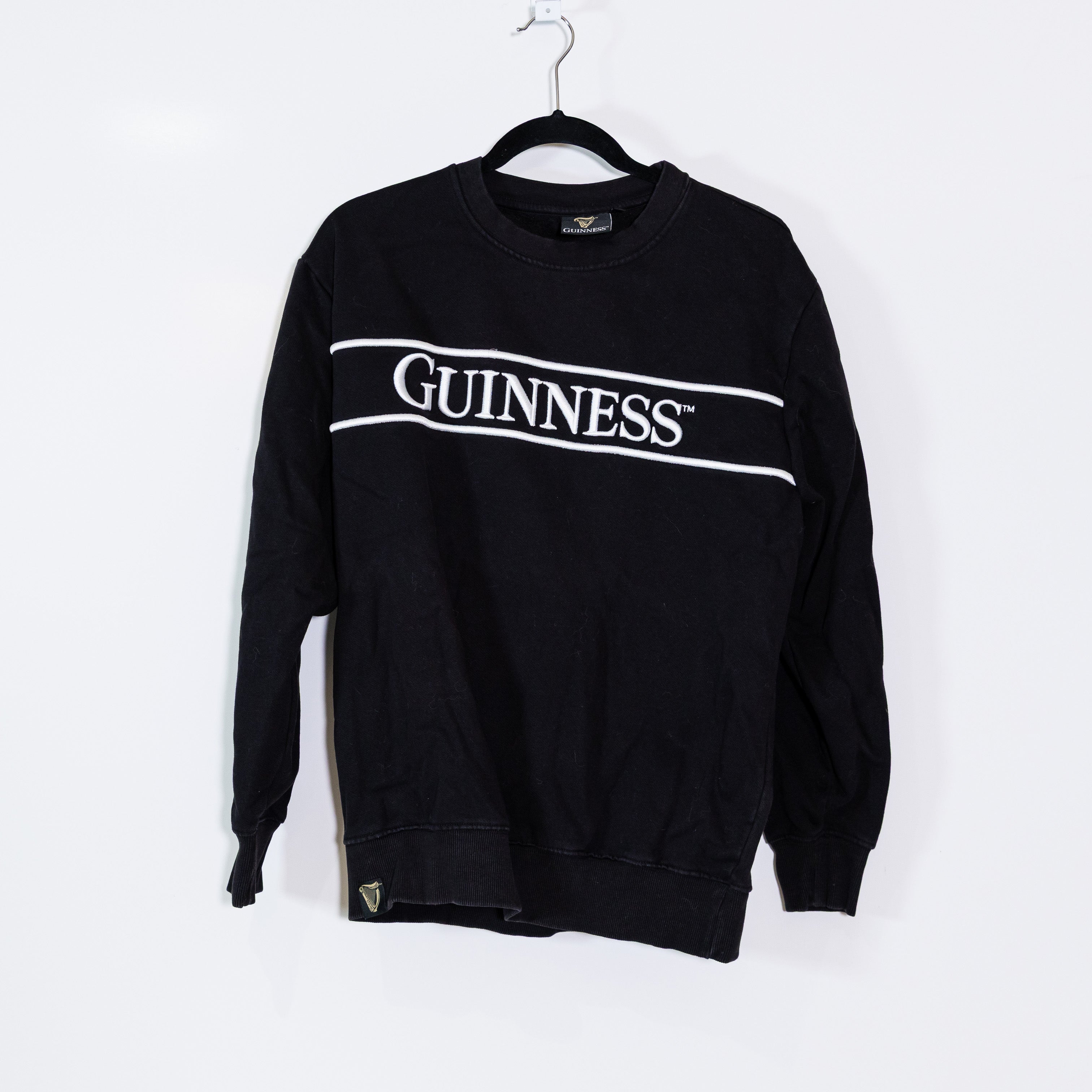 Guinness Dublin Ireland Logo Graphic Embroidered Cotton Fleece Lined Sweatshirt