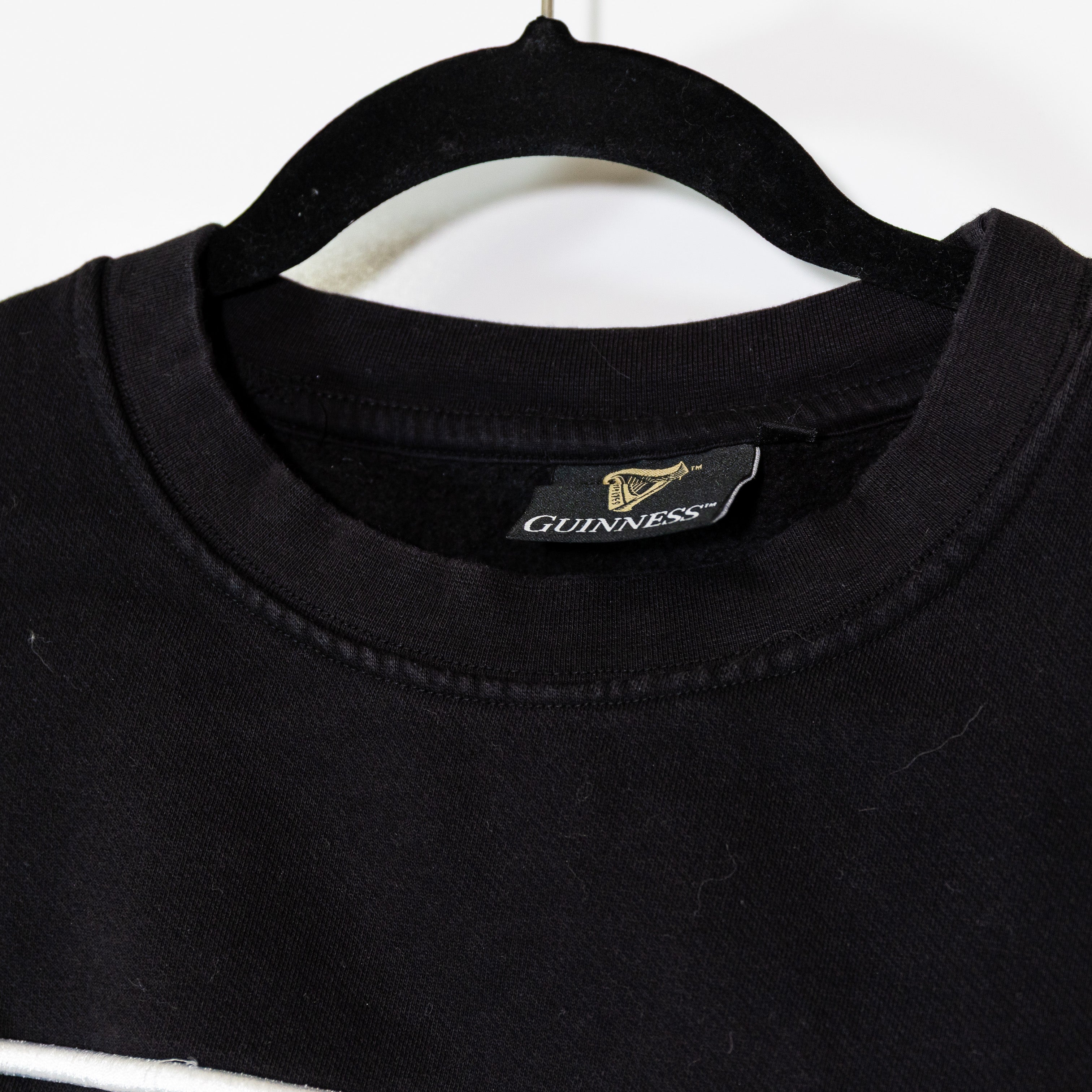 Guinness Dublin Ireland Logo Graphic Embroidered Cotton Fleece Lined Sweatshirt