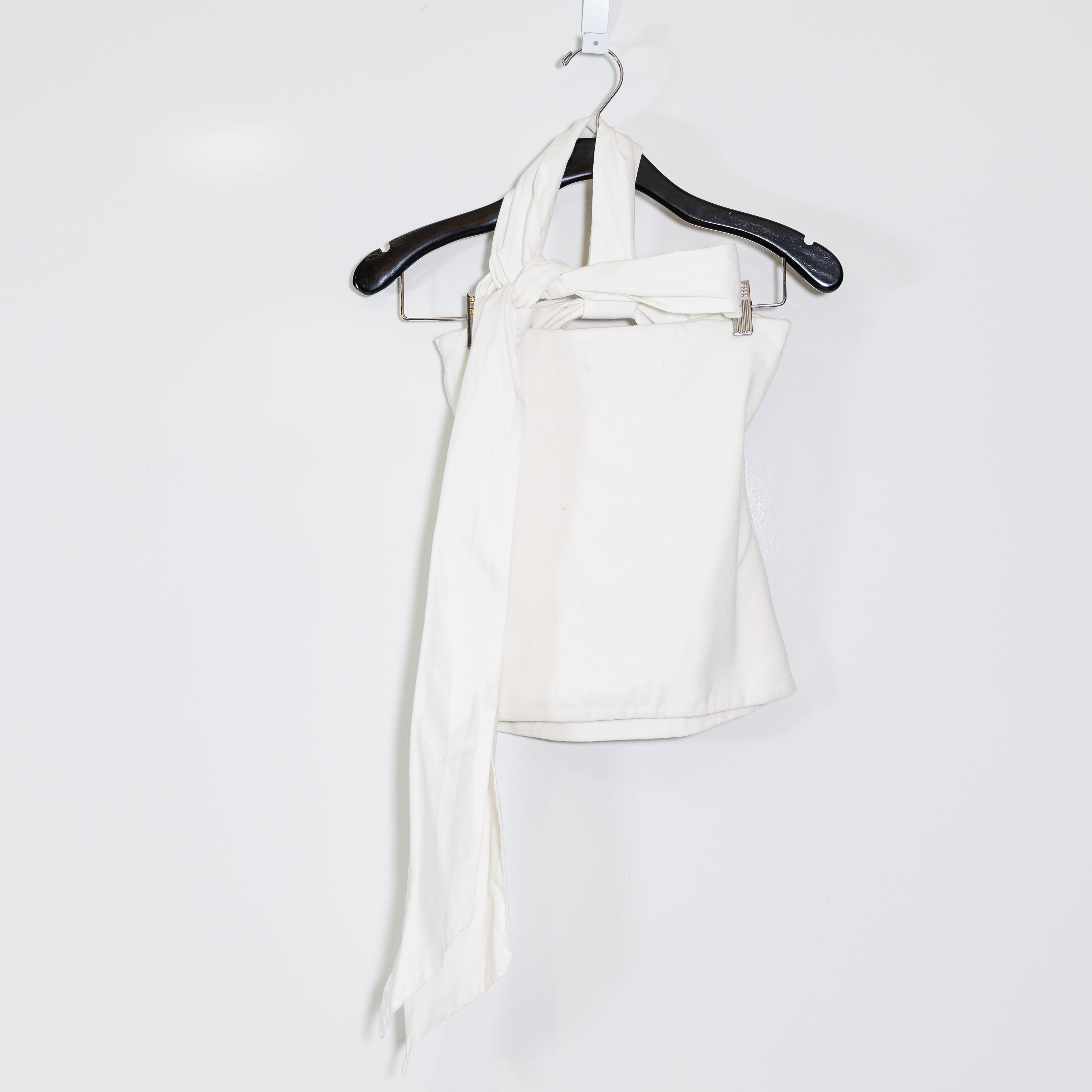 Free People FP Beach Cotton Stretch Knit Wrap High Neck Tank Top White XS