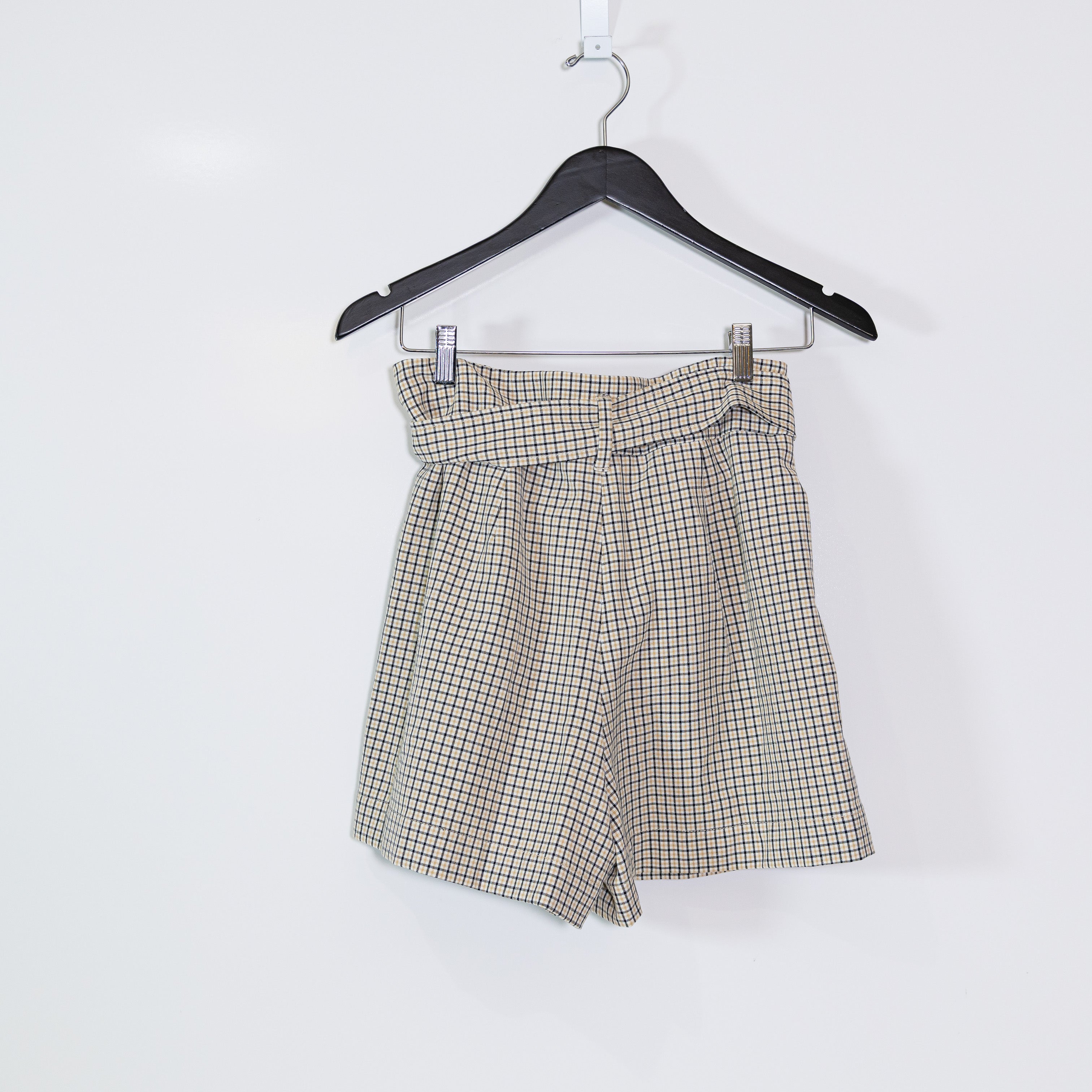 Wilfred Aritzia Paperboy Belted High Waisted Mini Plaid Print Shorts 6