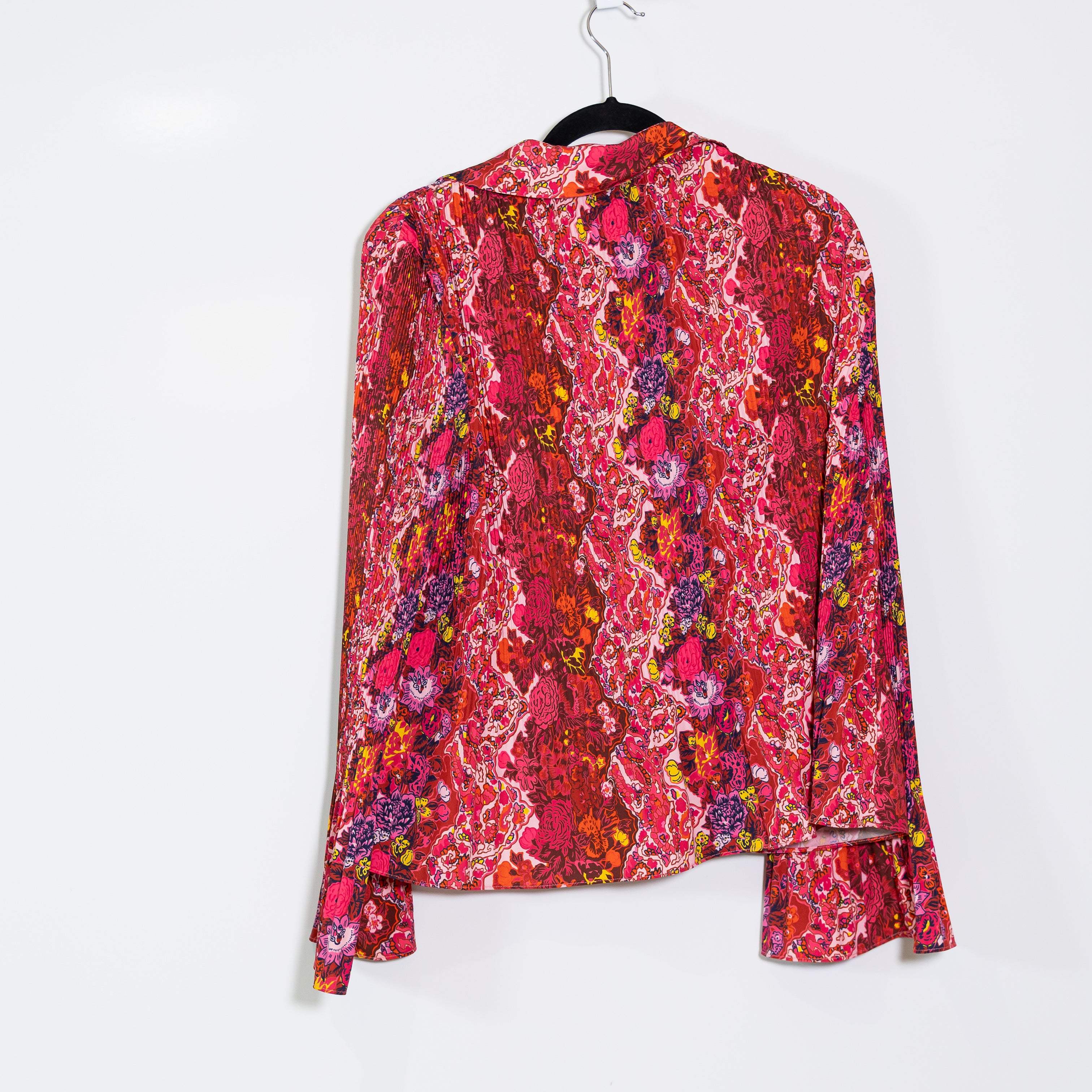 Derek Lam 10 Crosby Eve Chiffon Pleated Tie Neck Long Sleeve Blouse Shirt Top 12