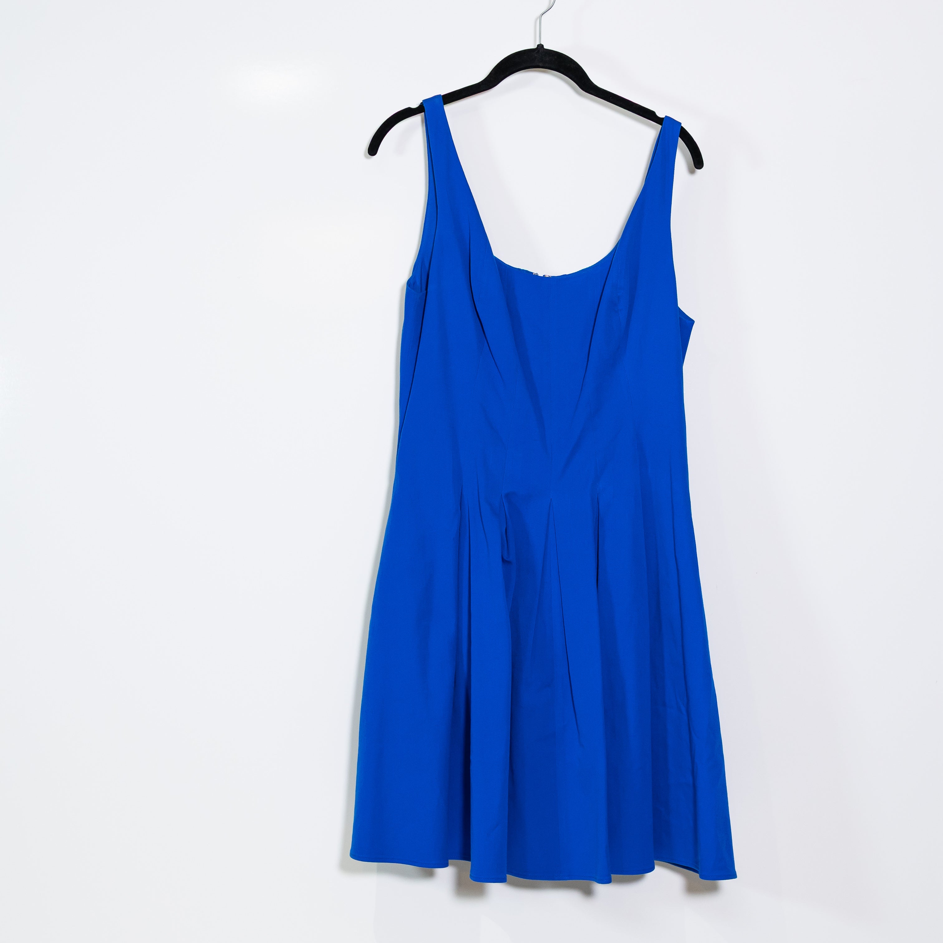 Kate Spade Twill Scoop Neck Sleeveless Fit Flare Tank Dress Stained Glass Blue
