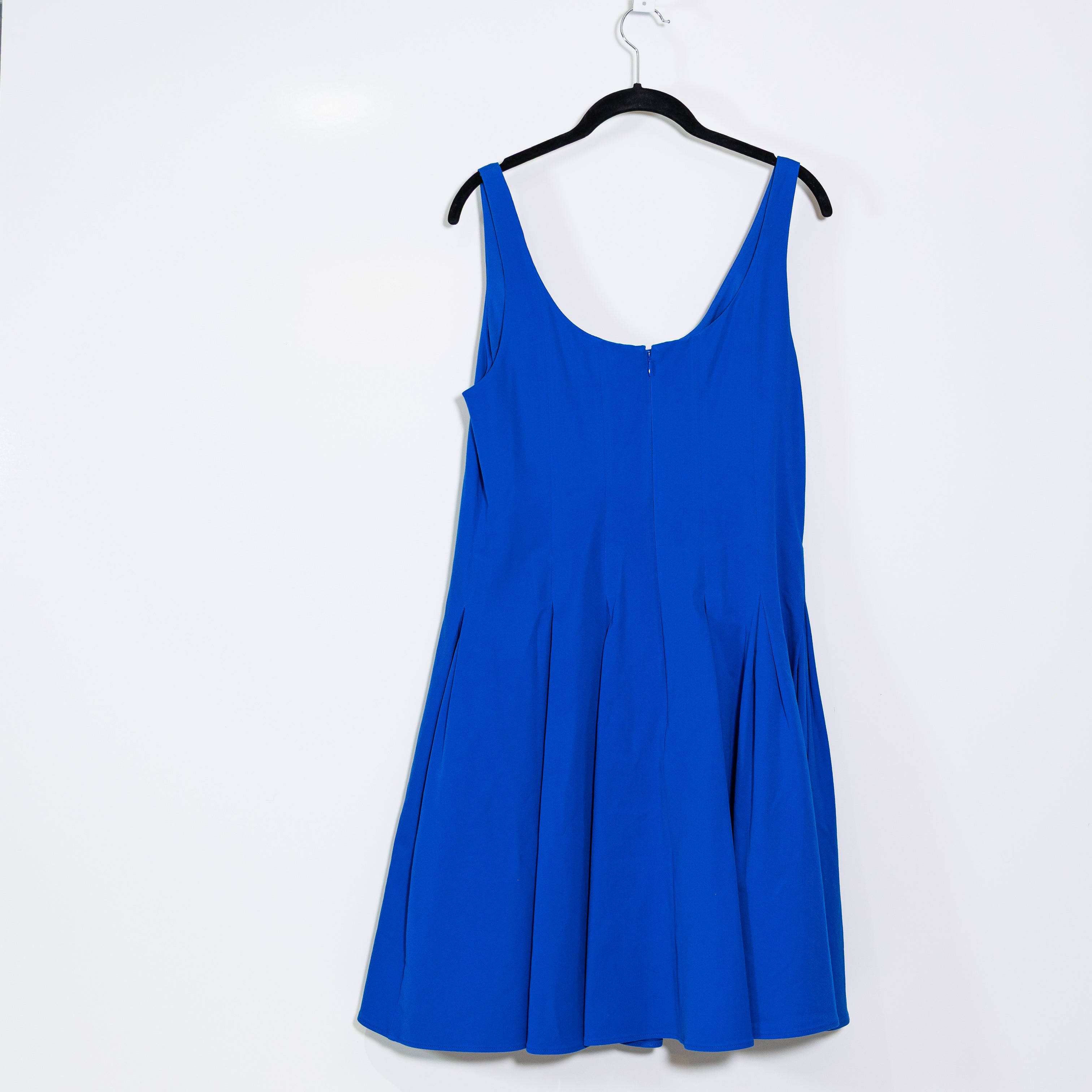 Kate Spade Twill Scoop Neck Sleeveless Fit Flare Tank Dress Stained Glass Blue