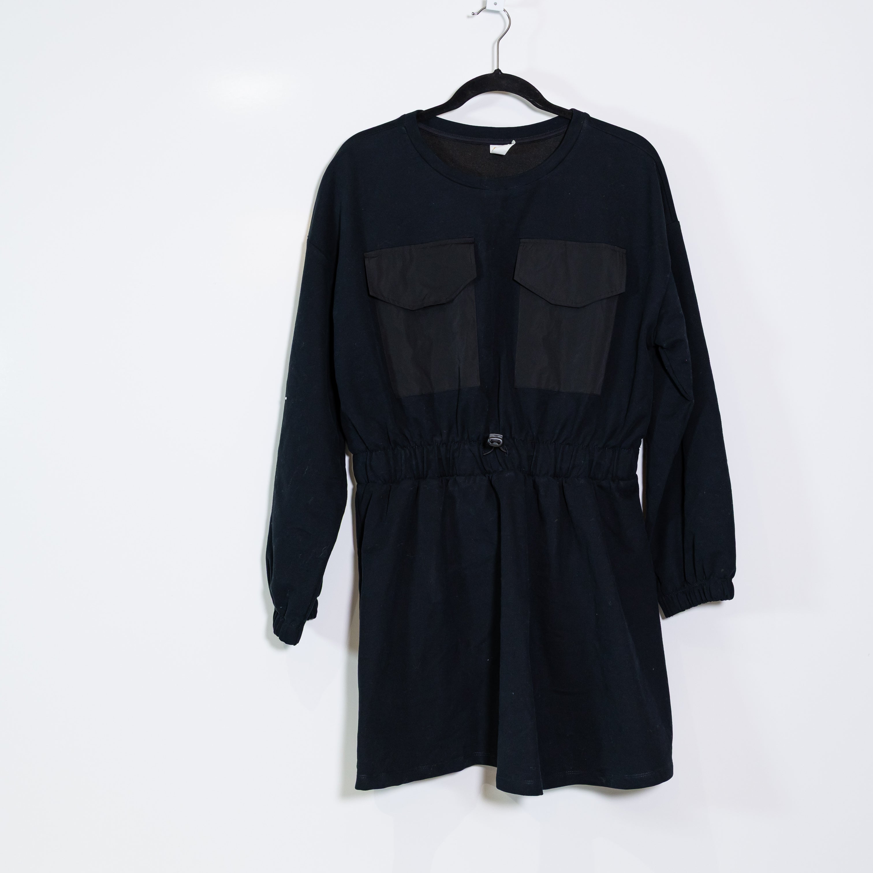 Daily Practice x Anthropologie Utility Patch Pocket Cinch Waist Mini Dress Black