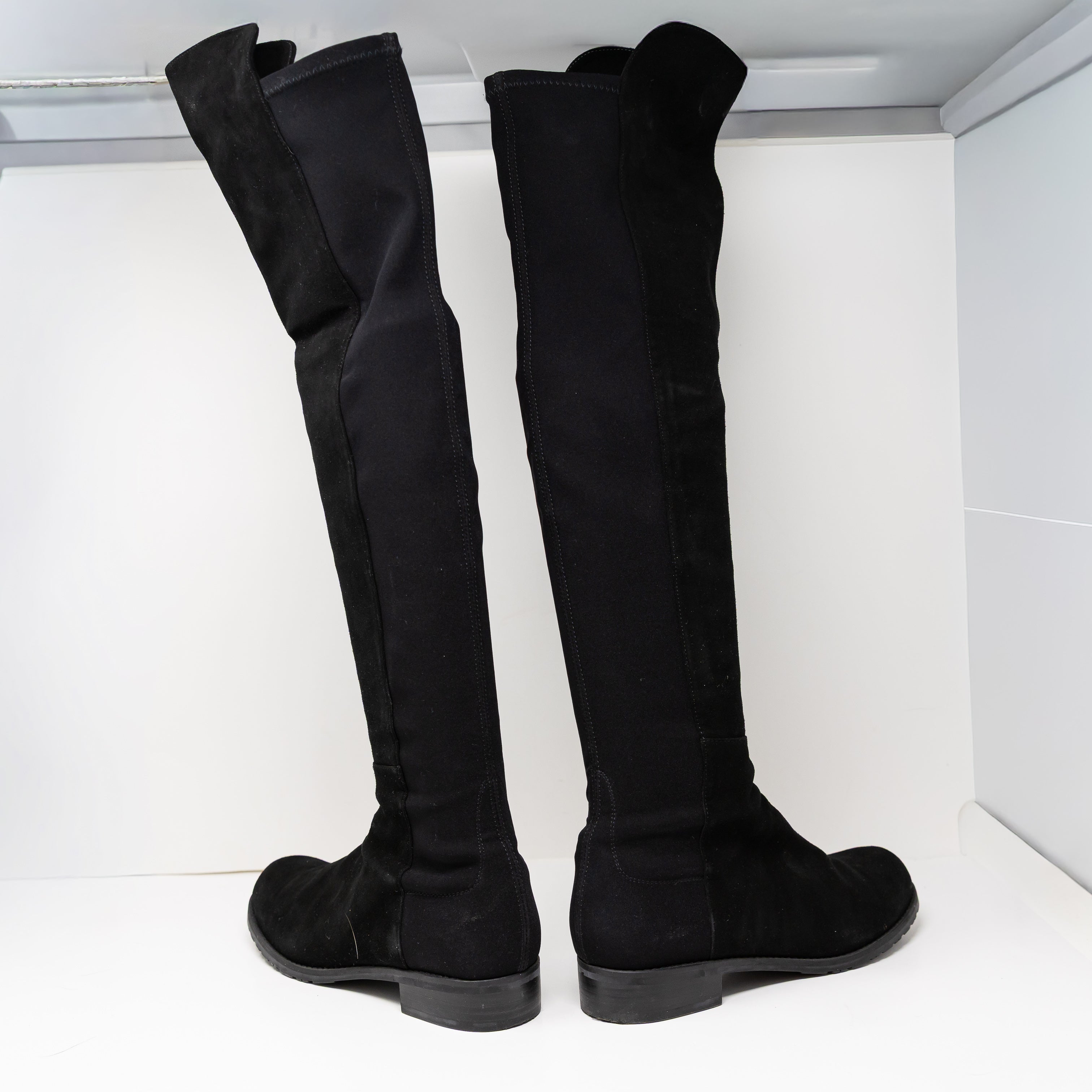 Stuart Weitzman Women's 5050 Genuine Black Suede Leather Over The Knee Boots 9.5