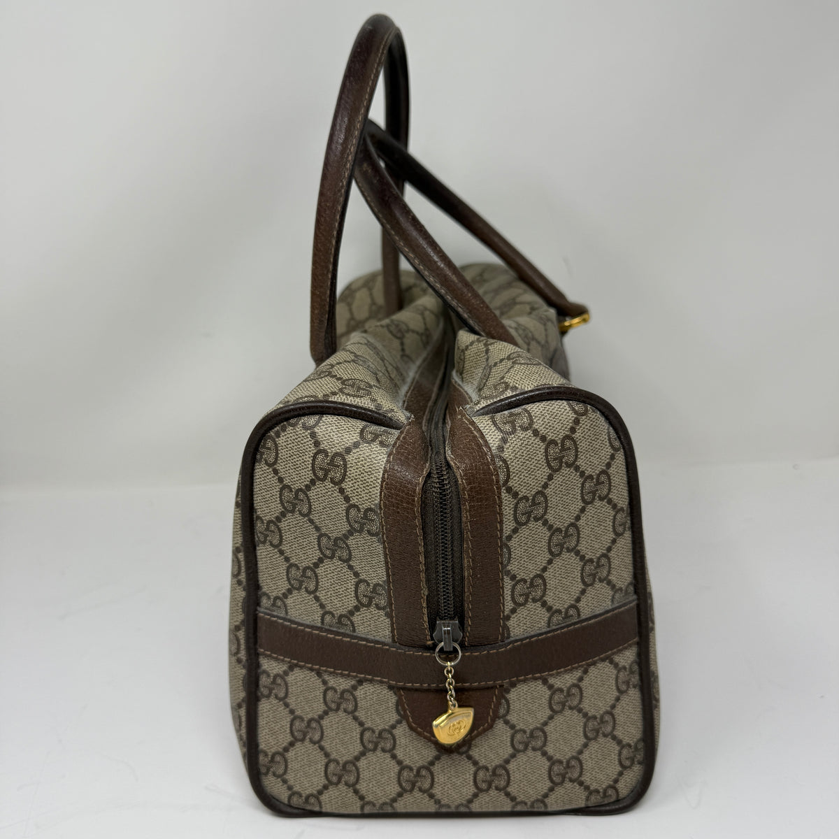 Gucci Vintage Made In Italy Supreme Sherry Web Ophidia Boston Purse Satchel Bag
