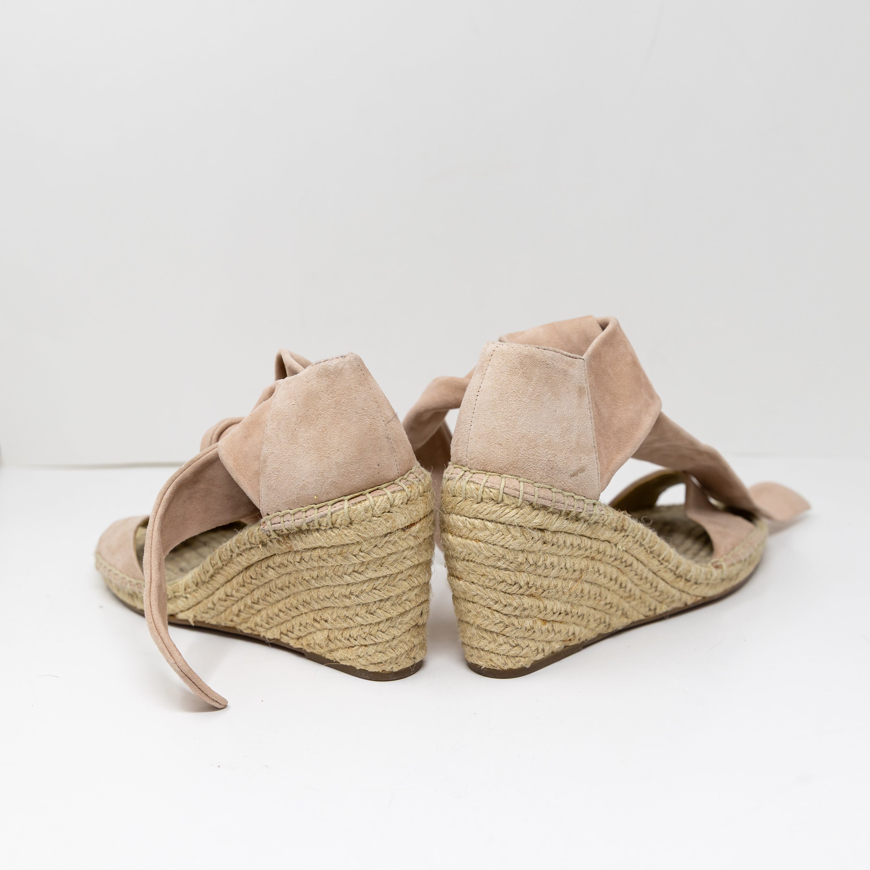 Splendid Jessica Genuine Suede Leather Woven Espadrille Wedge Heels Shoes 7.5