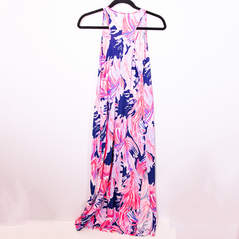 Lilly Pulitzer Kerri Cotton V Neck Sleeveless Maxi Dress Multi No Prob Llama XS