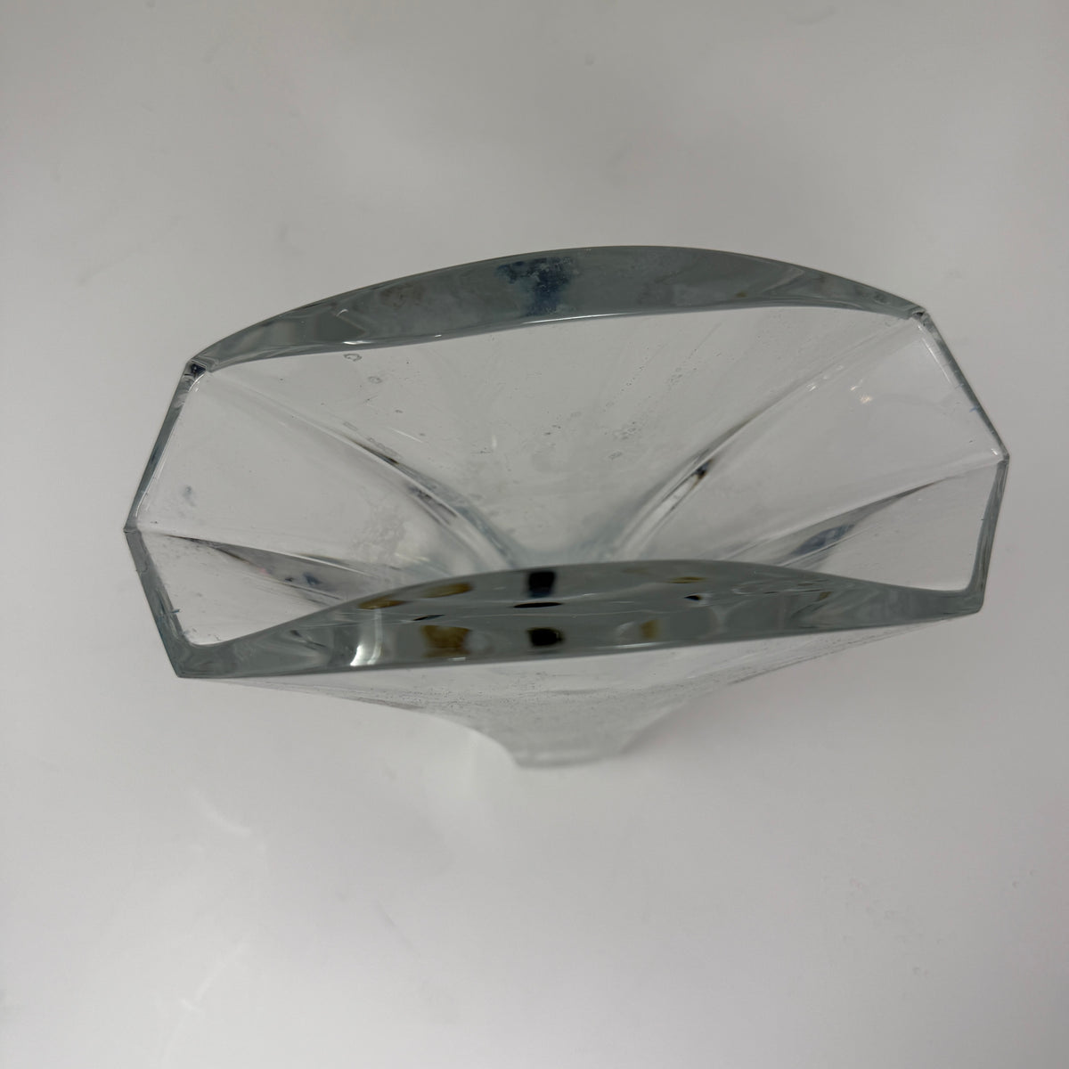 Baccarat Thomas Bastide 1992 Signed Ginkgo Crystal Flower Home Vase 9.5 Inches
