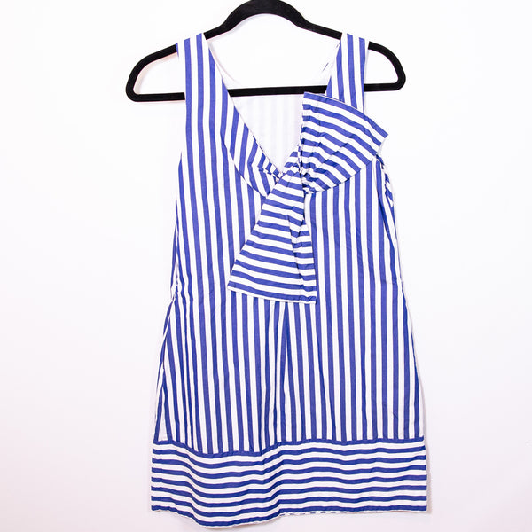 Vineyard Vines Beachcomber Stripe Bow Back Cotton Poplin Pullover Mini Dress 00