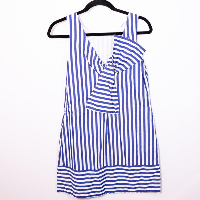 Vineyard Vines Beachcomber Stripe Bow Back Cotton Poplin Pullover Mini Dress 00