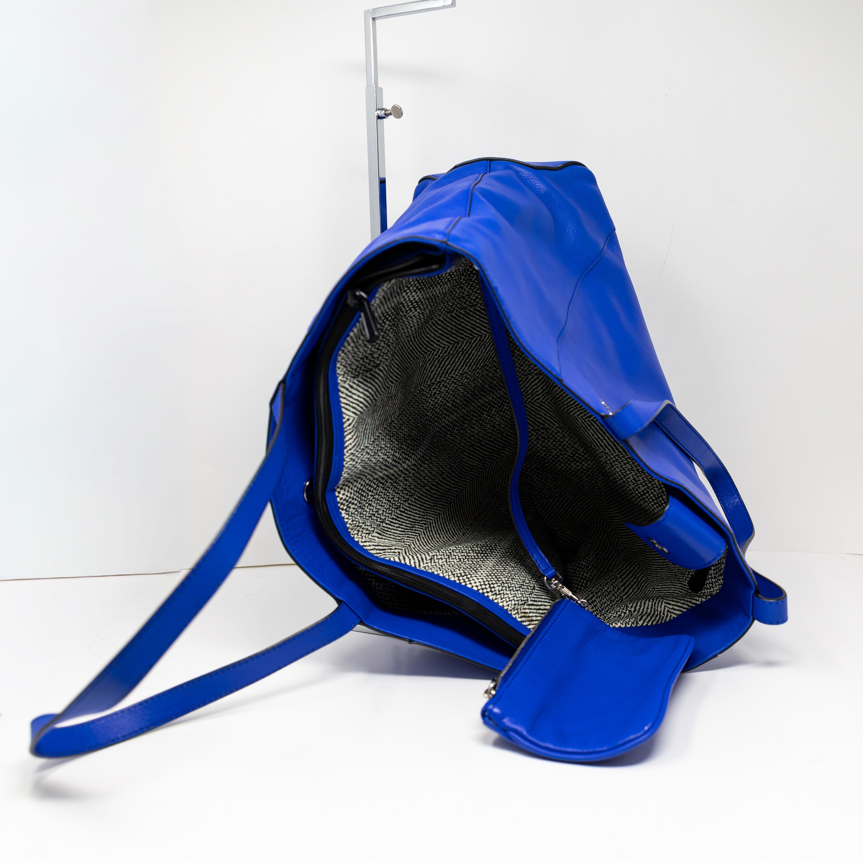 Rebecca Minkoff Bowery MAC Genuine Leather Shoulder Purse Tote Bag Cobalt Blue