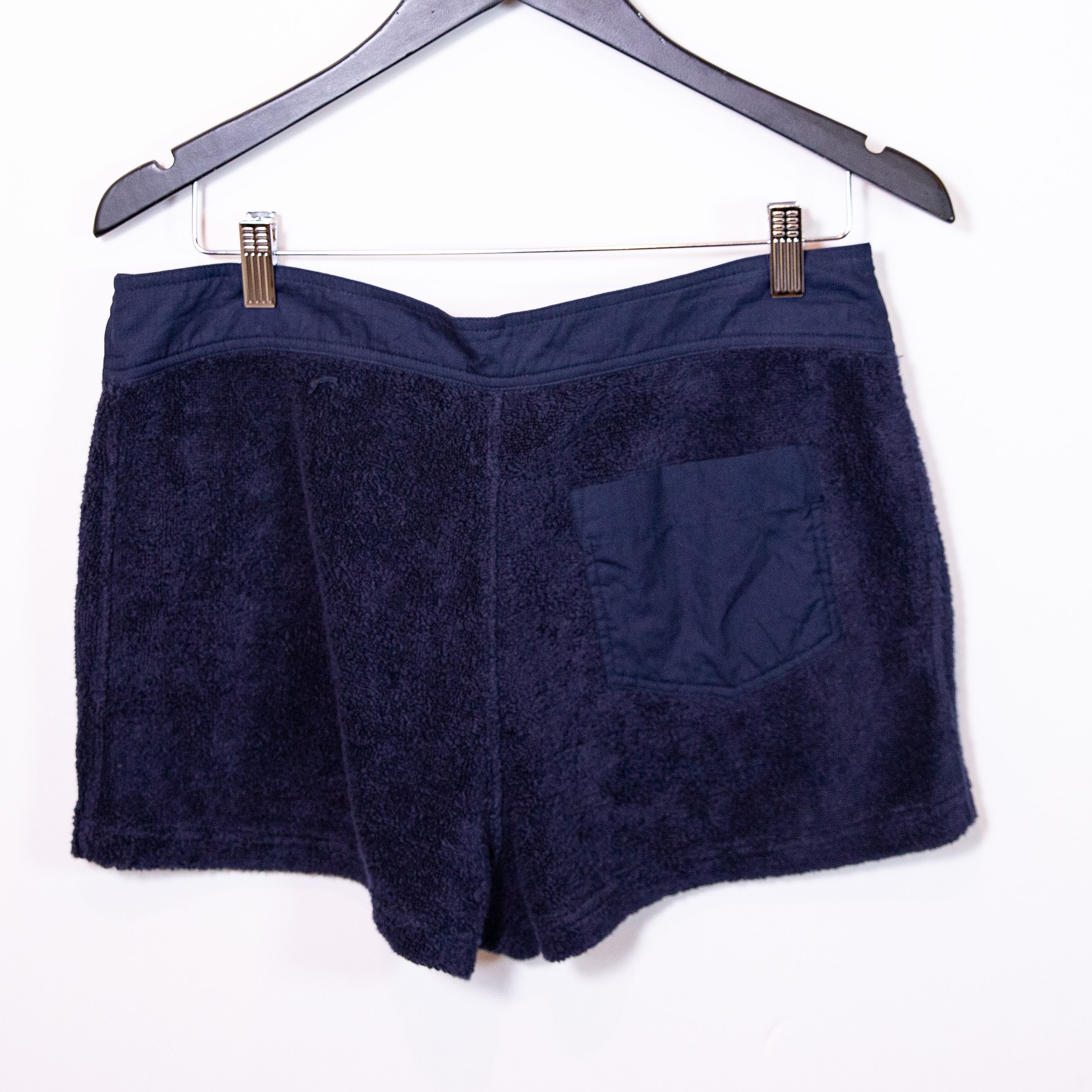 Tory Burch Josie Cotton Blend Terry Pull On Mini Beach Shorts Navy Blue Small