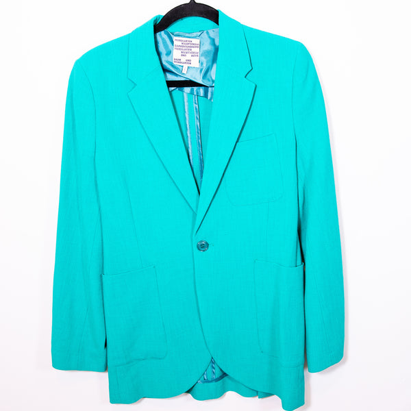 Baum Und Pferdgarten Textured Crepe One Button Collared Structured Blazer Jacket